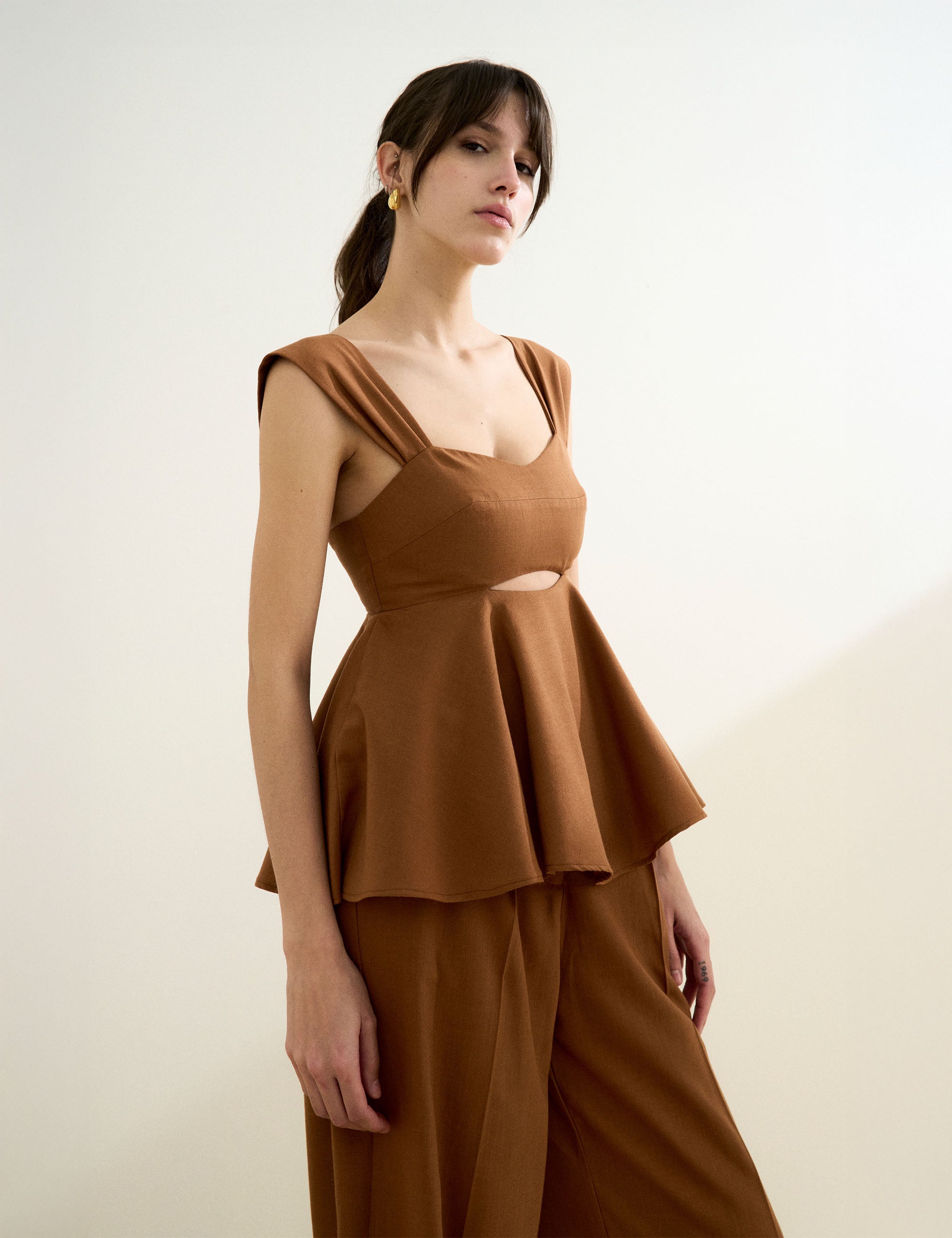 Conjunto Nina Alfaiataria Marrom