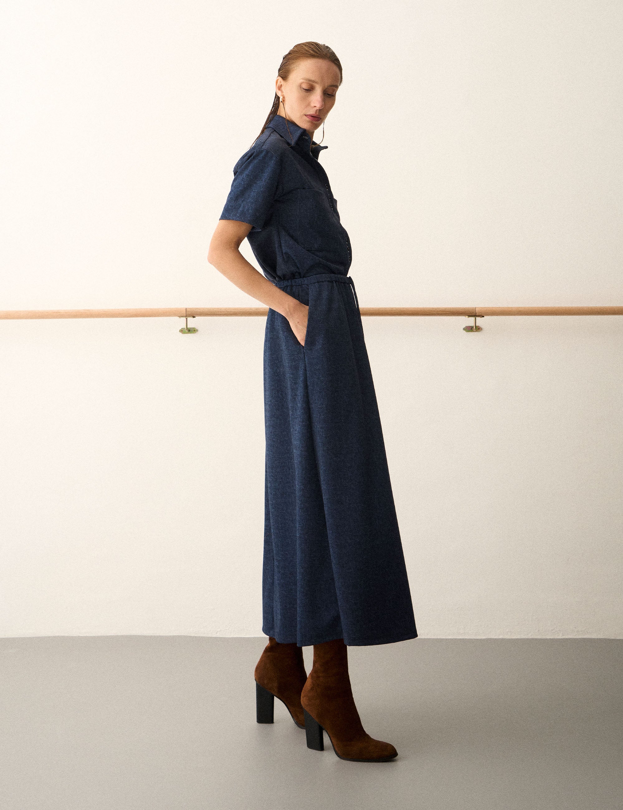 Saia Copa Midi Denim