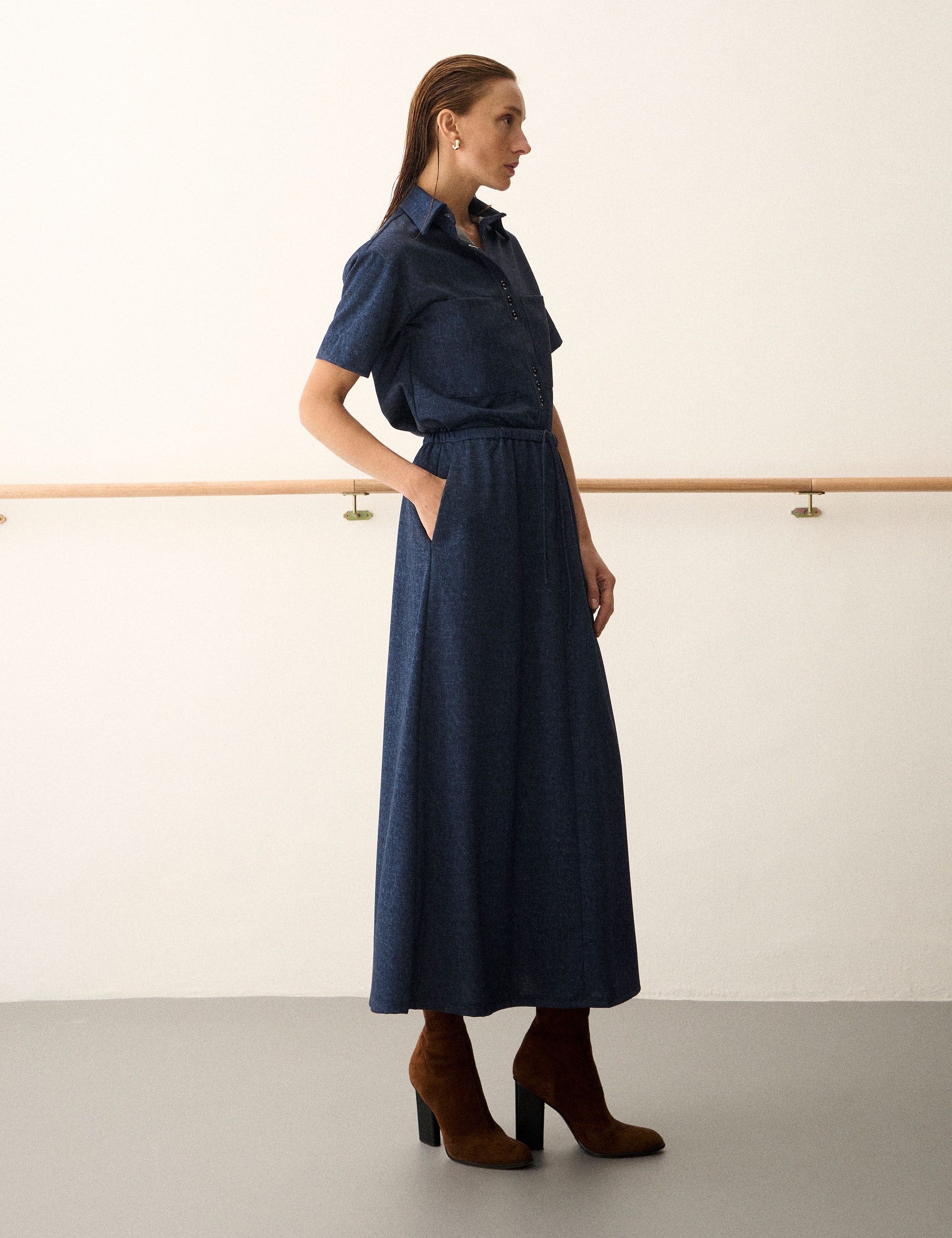 Saia Copa Midi Denim