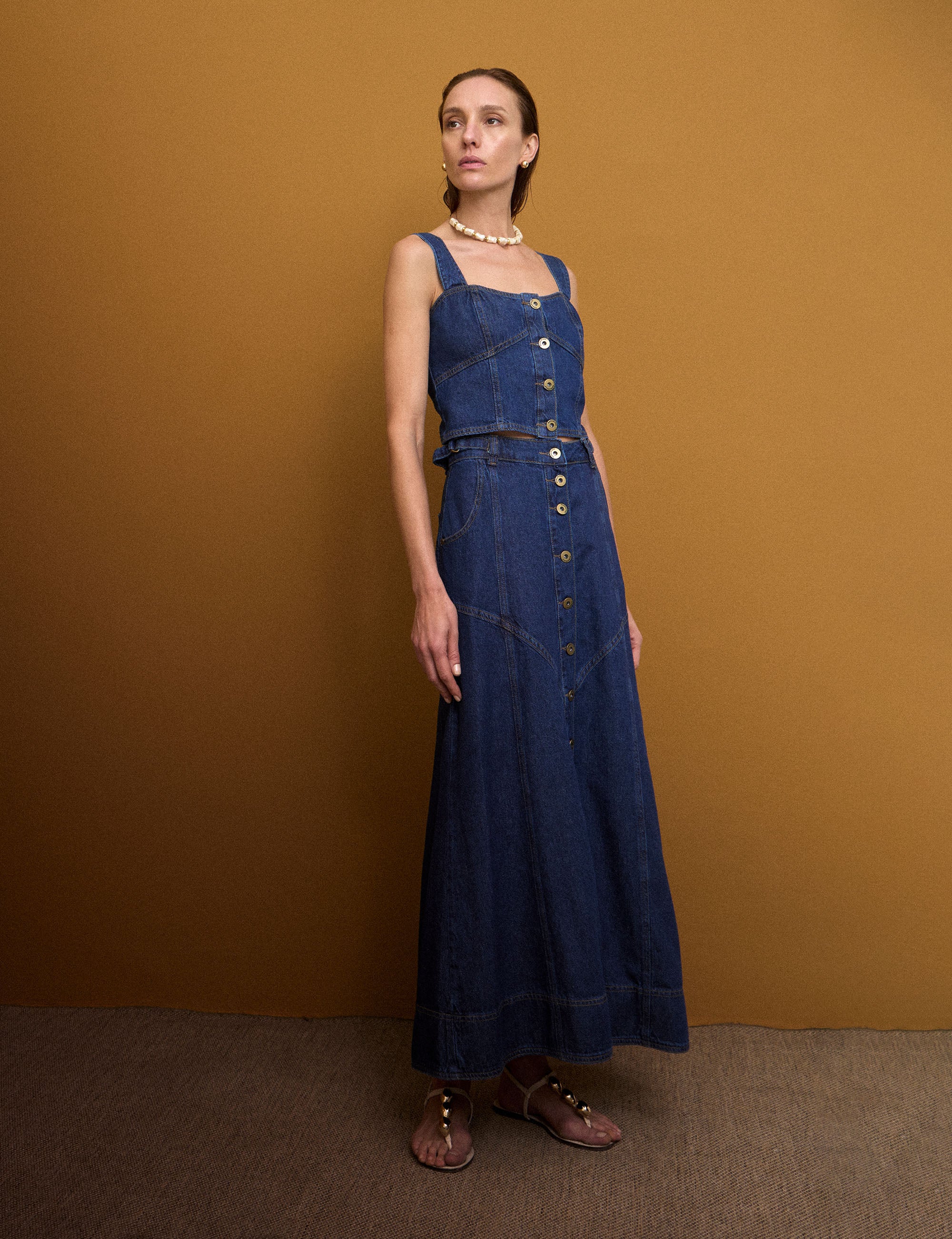 Conjunto Thaisa Denim Jeans Escuro | Nanaminze