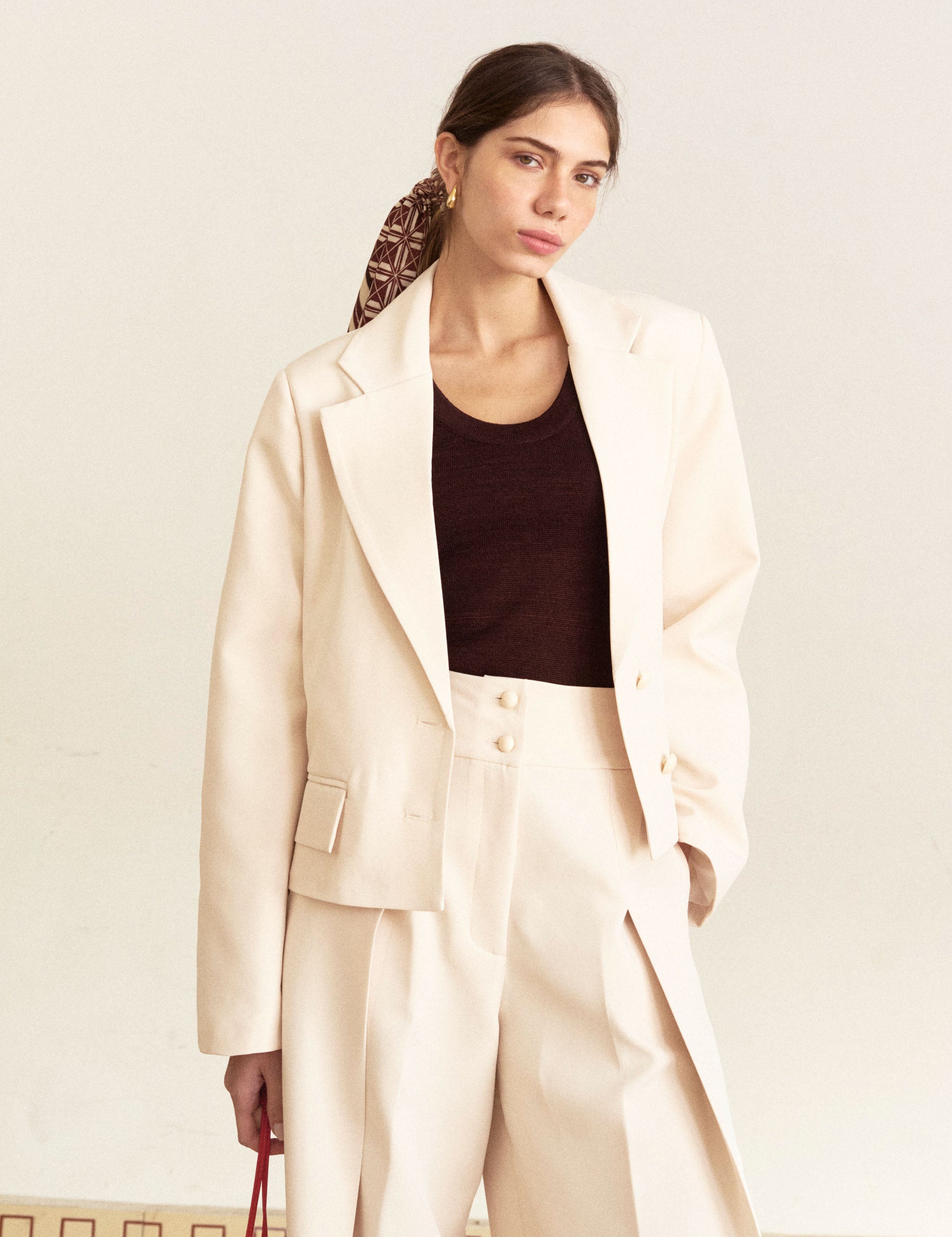 Blazer Karina Alfaiataria Marfim