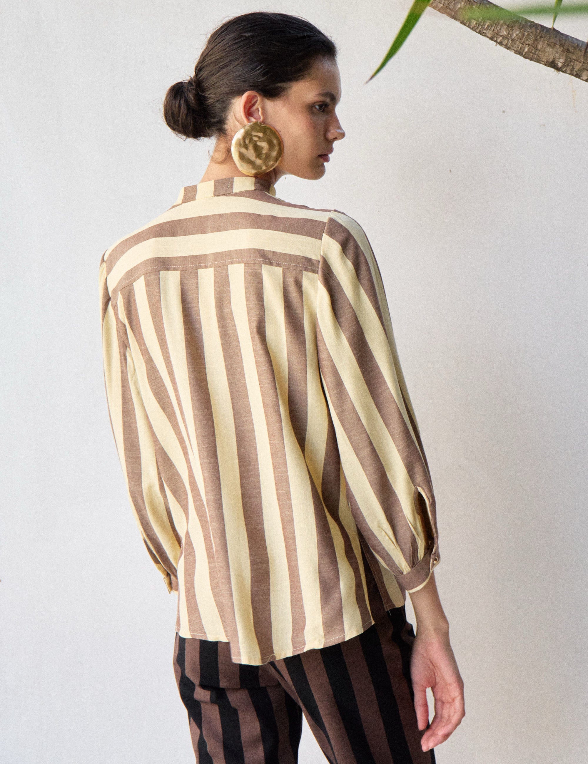 Camisa Fiorella Listrada Amarelo