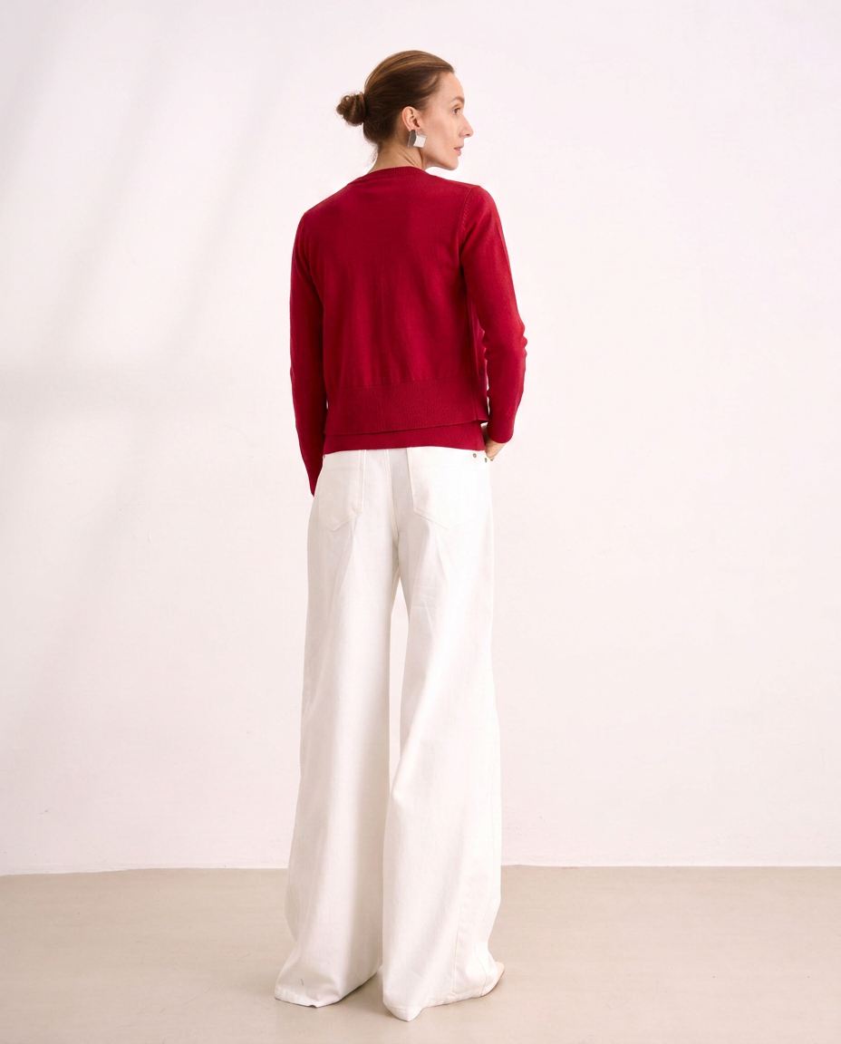 Cardigan Tricot Vermelho