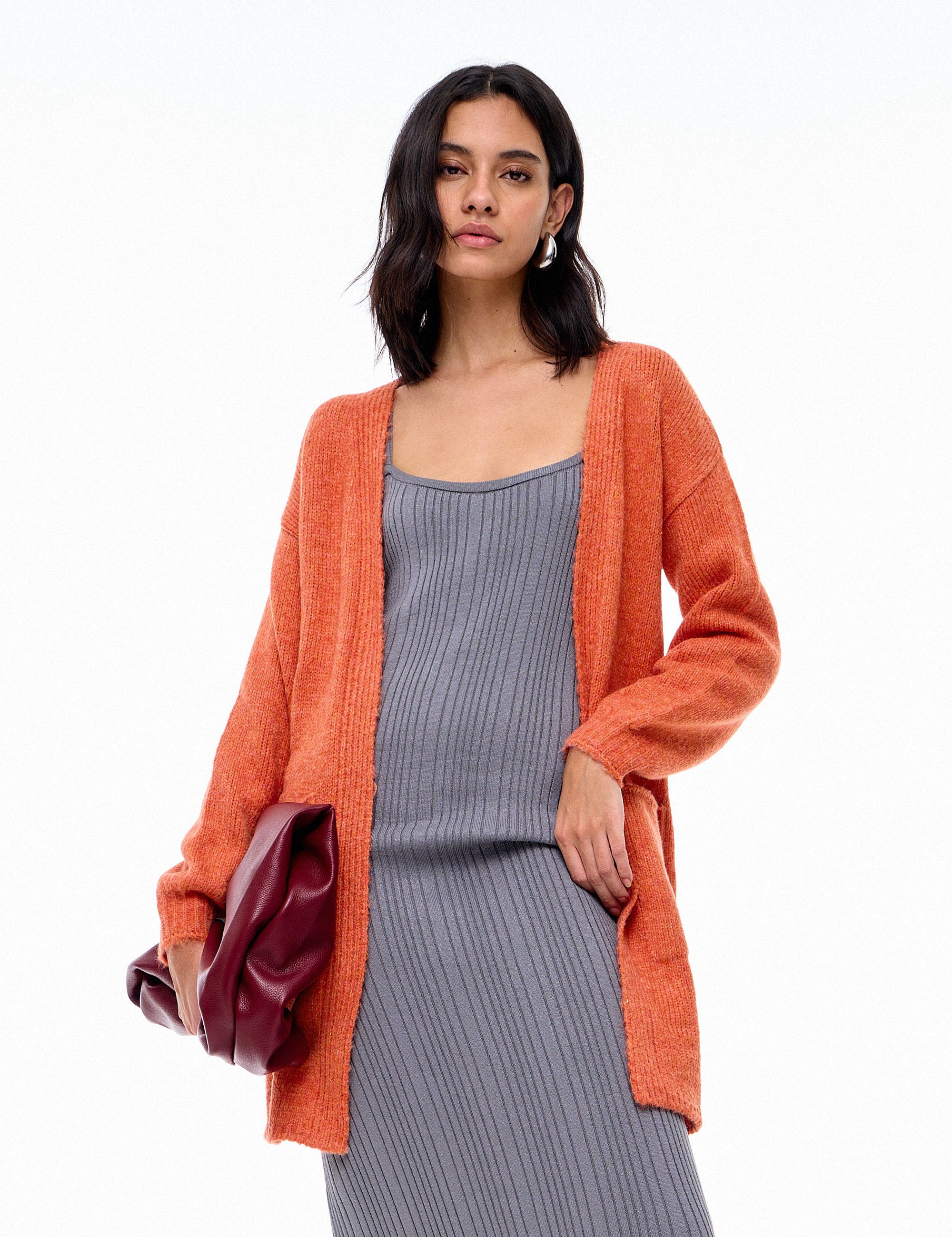 Maxi Cardigan Stella Laranja