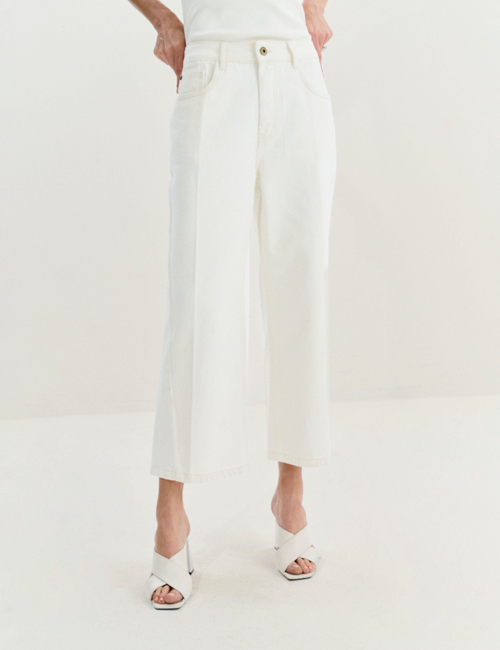 Pantacourt Maite Denim Off White