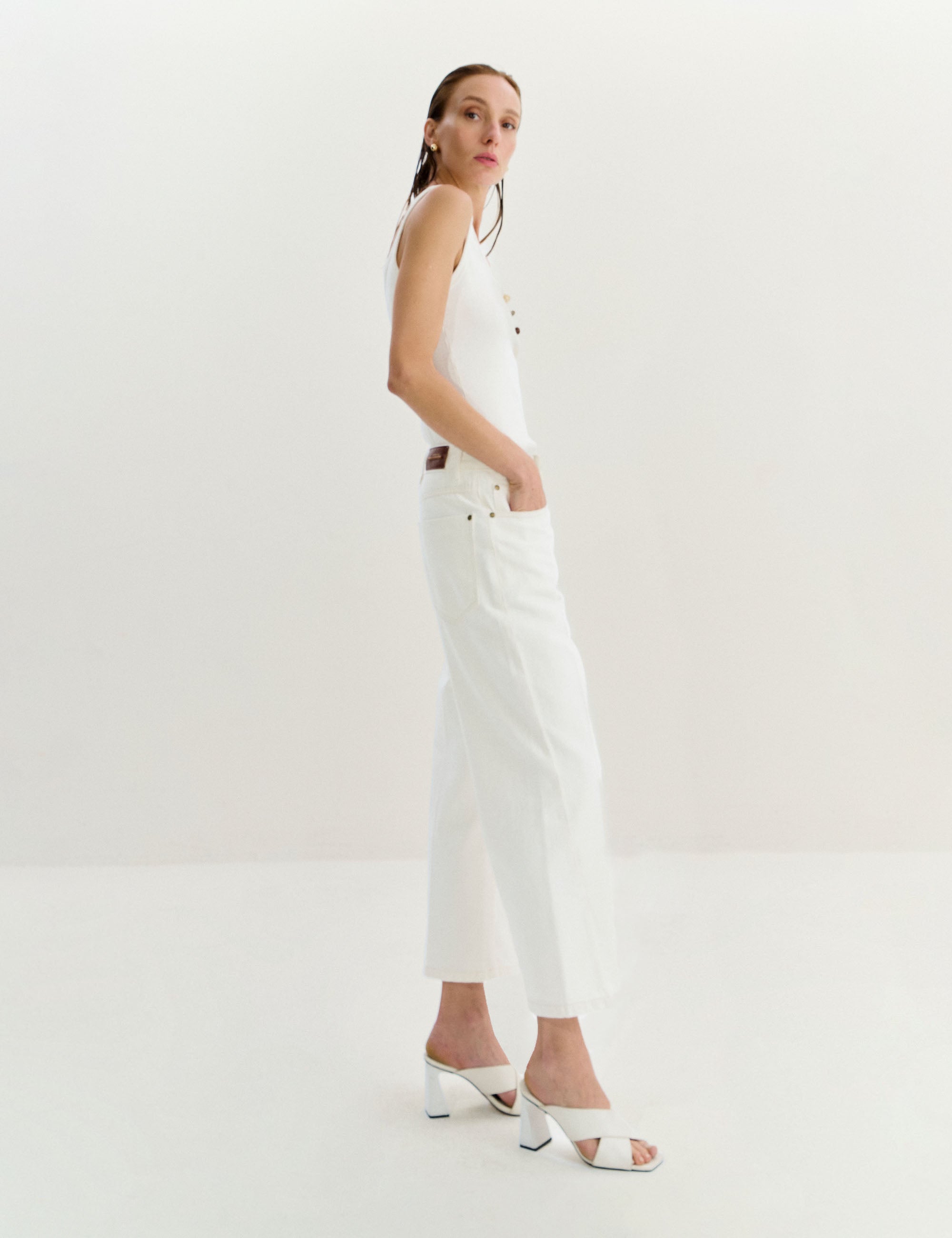 Pantacourt Maite Denim Off White