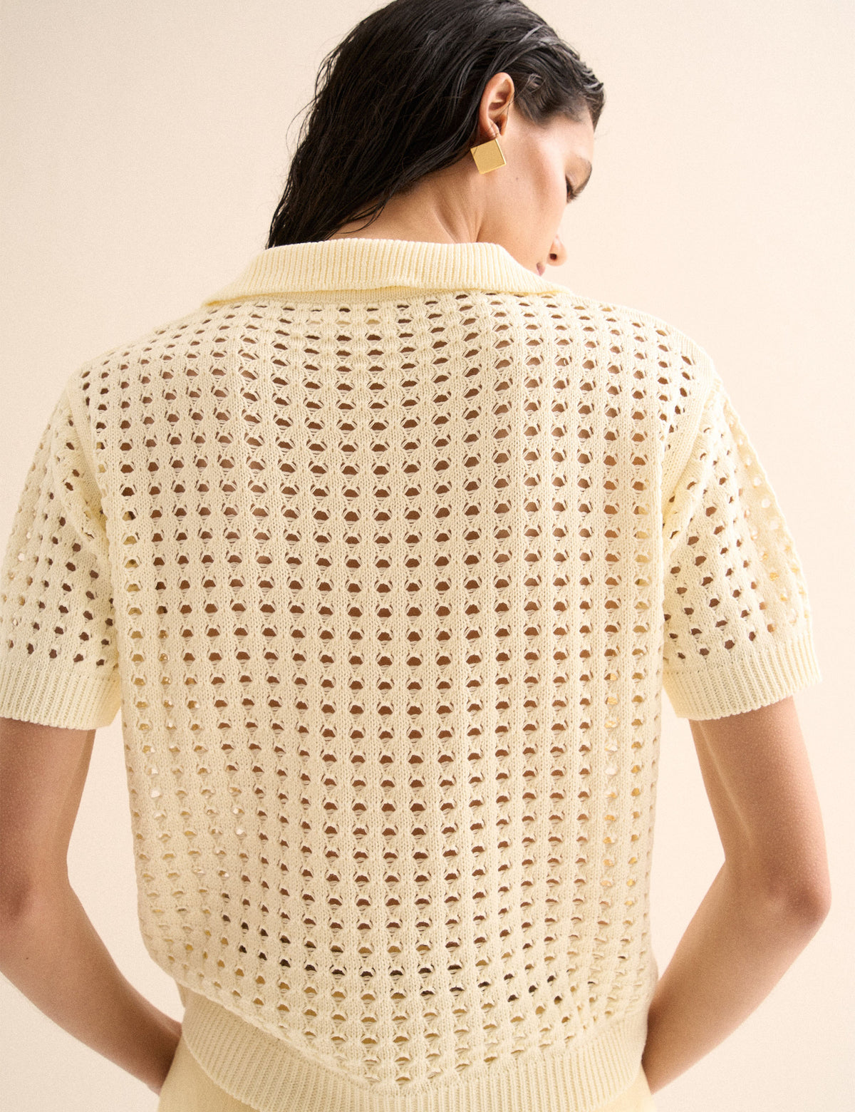 Polo Crochê Amarelo Pastel