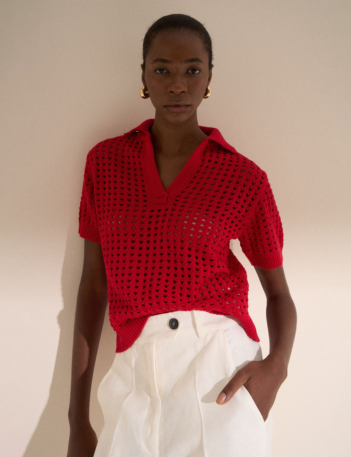 Polo Crochê Vermelho