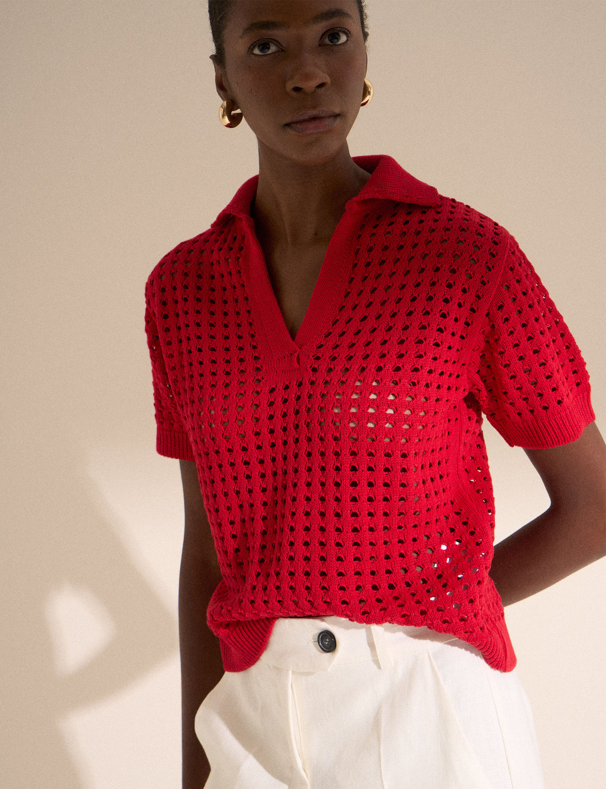 Polo Crochê Vermelho