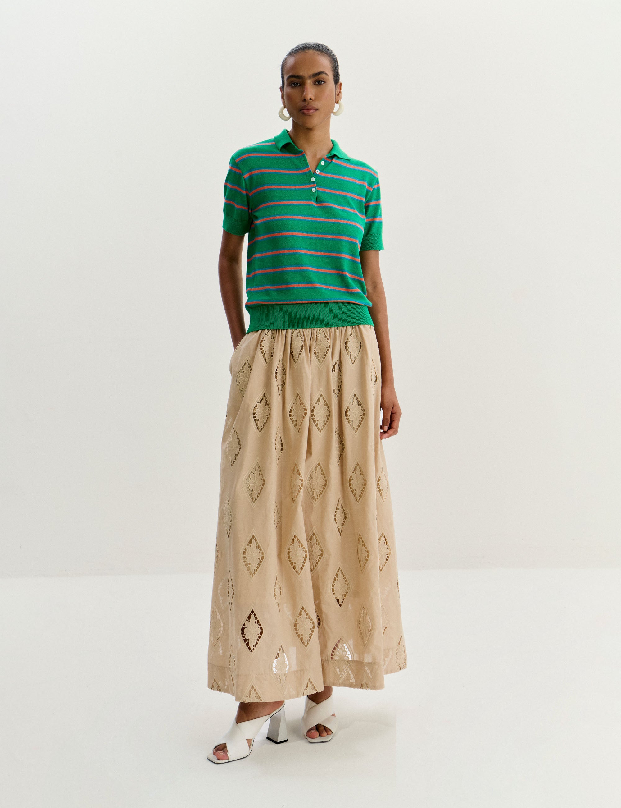 Polo Listrada Tricot Verde