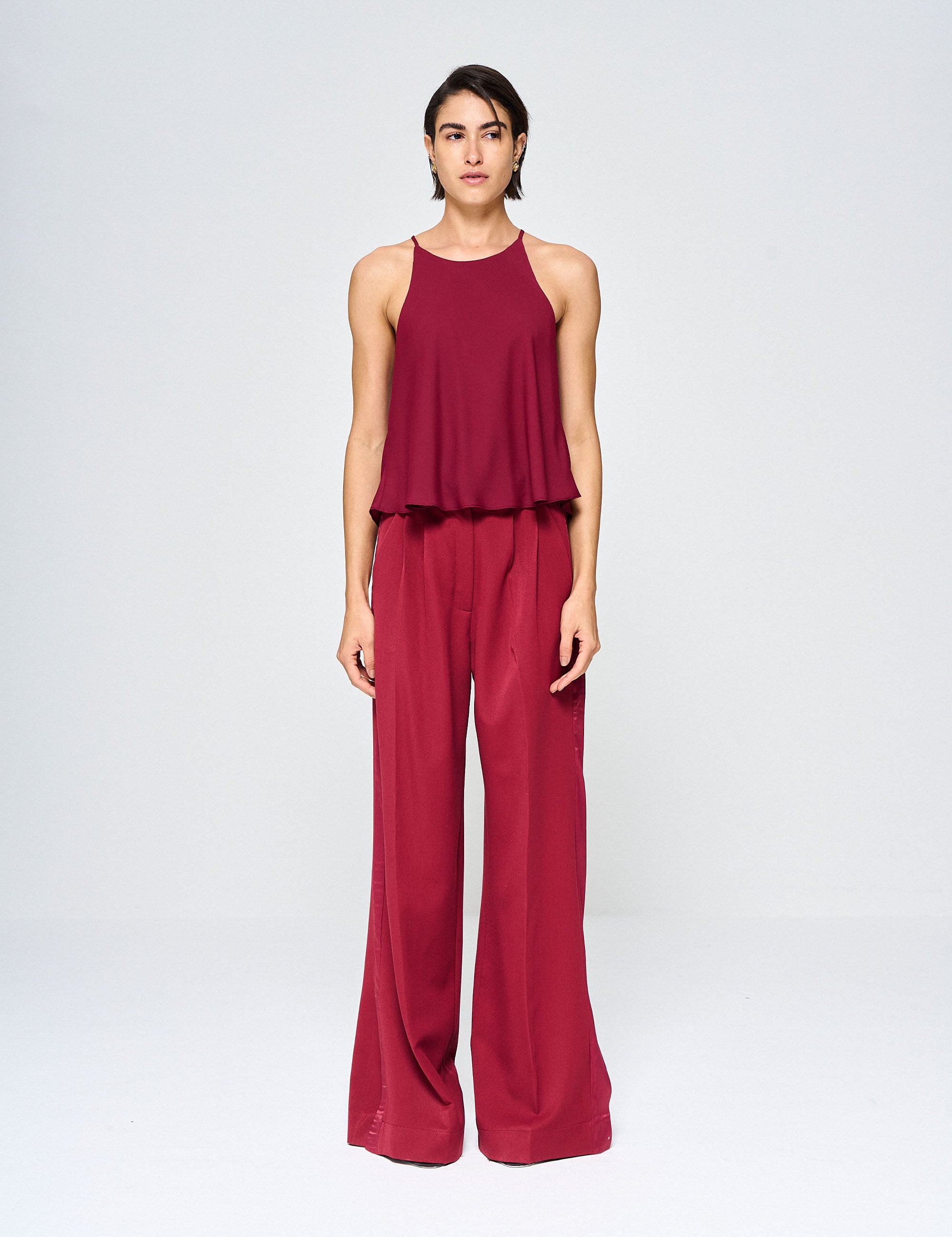 Regata Celine Crepe Bordeaux