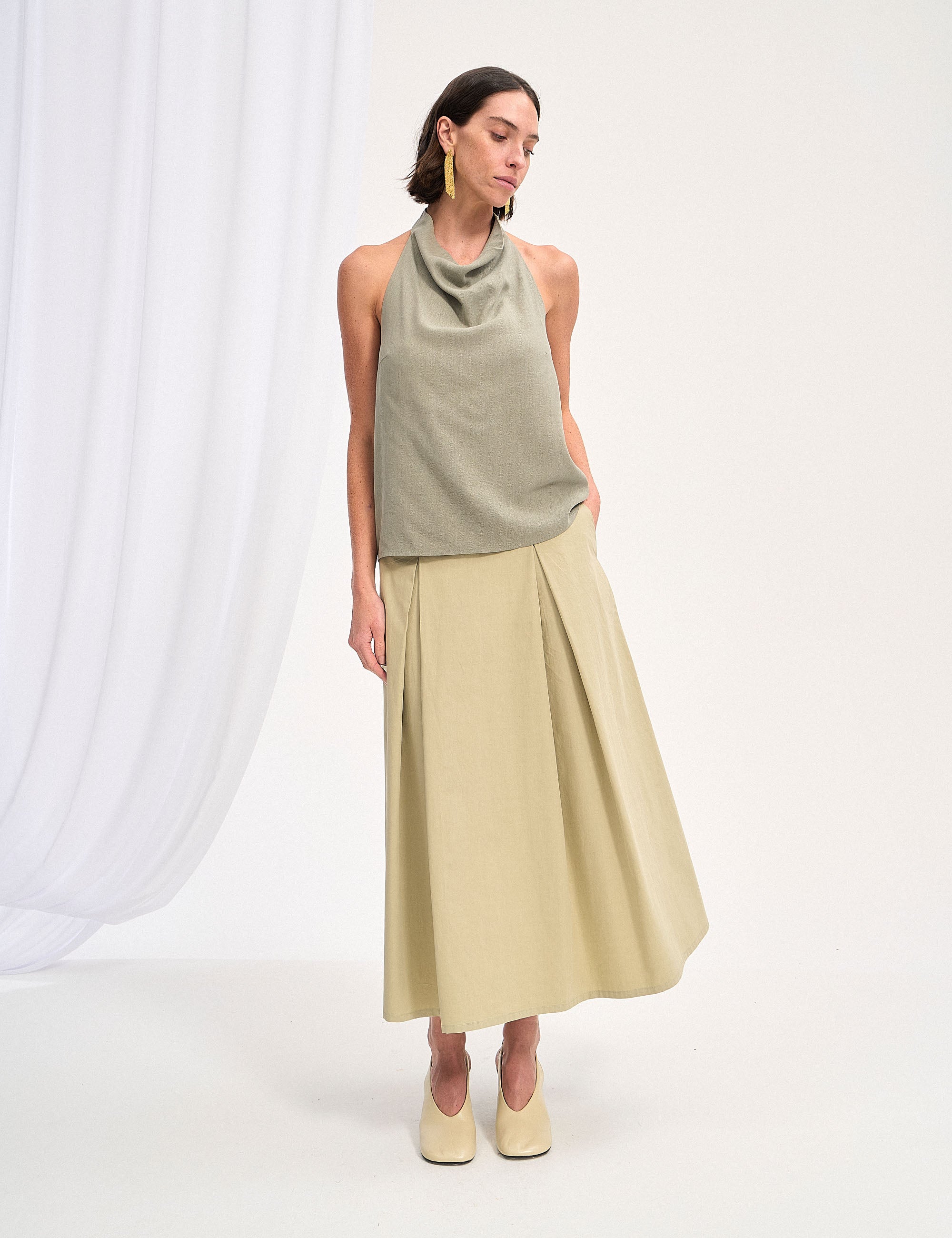 Saia Ellise Tricoline Oliva