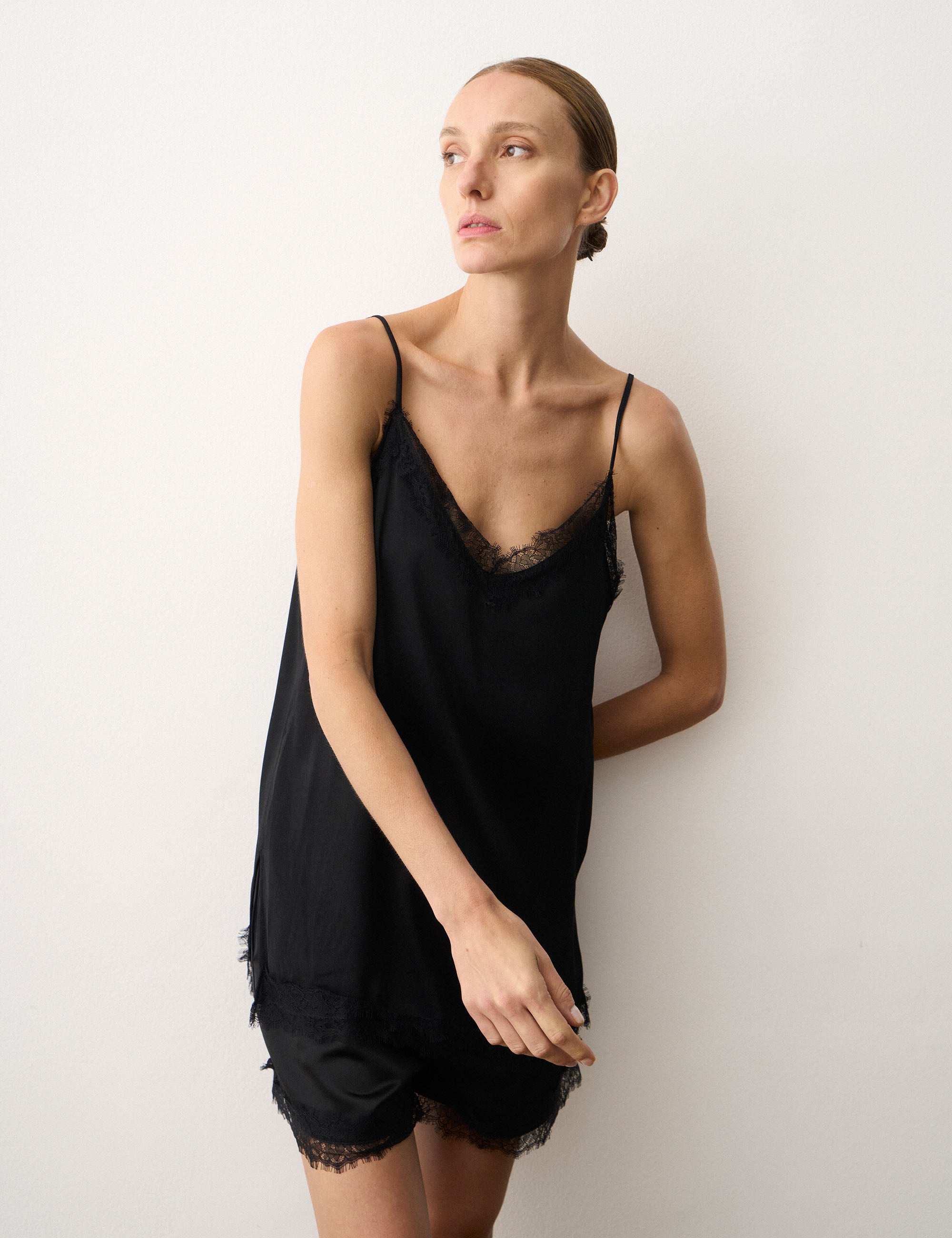 Regata Lingerie Cetim Preto