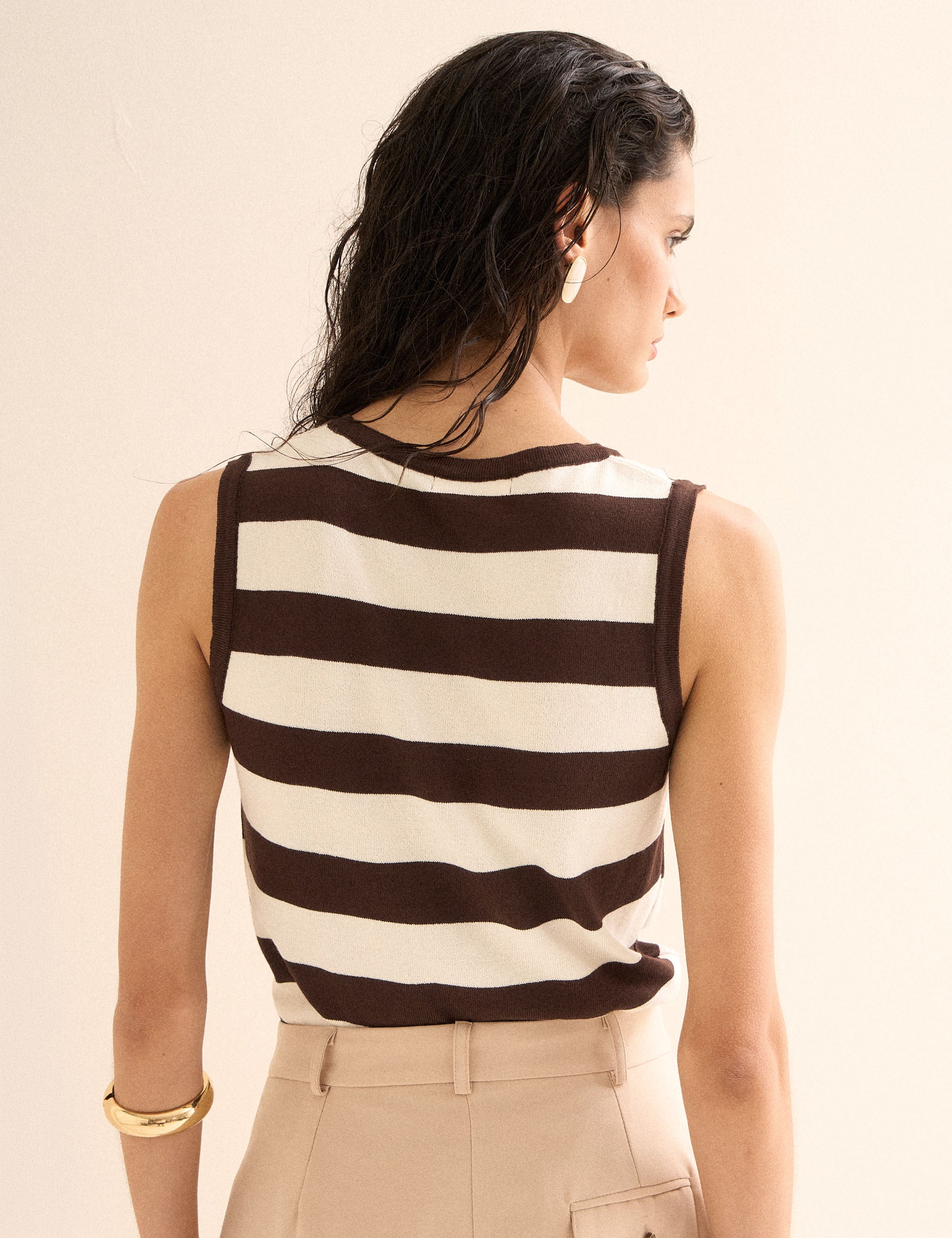 Regata Listrada Tricot Dunas/Marrom