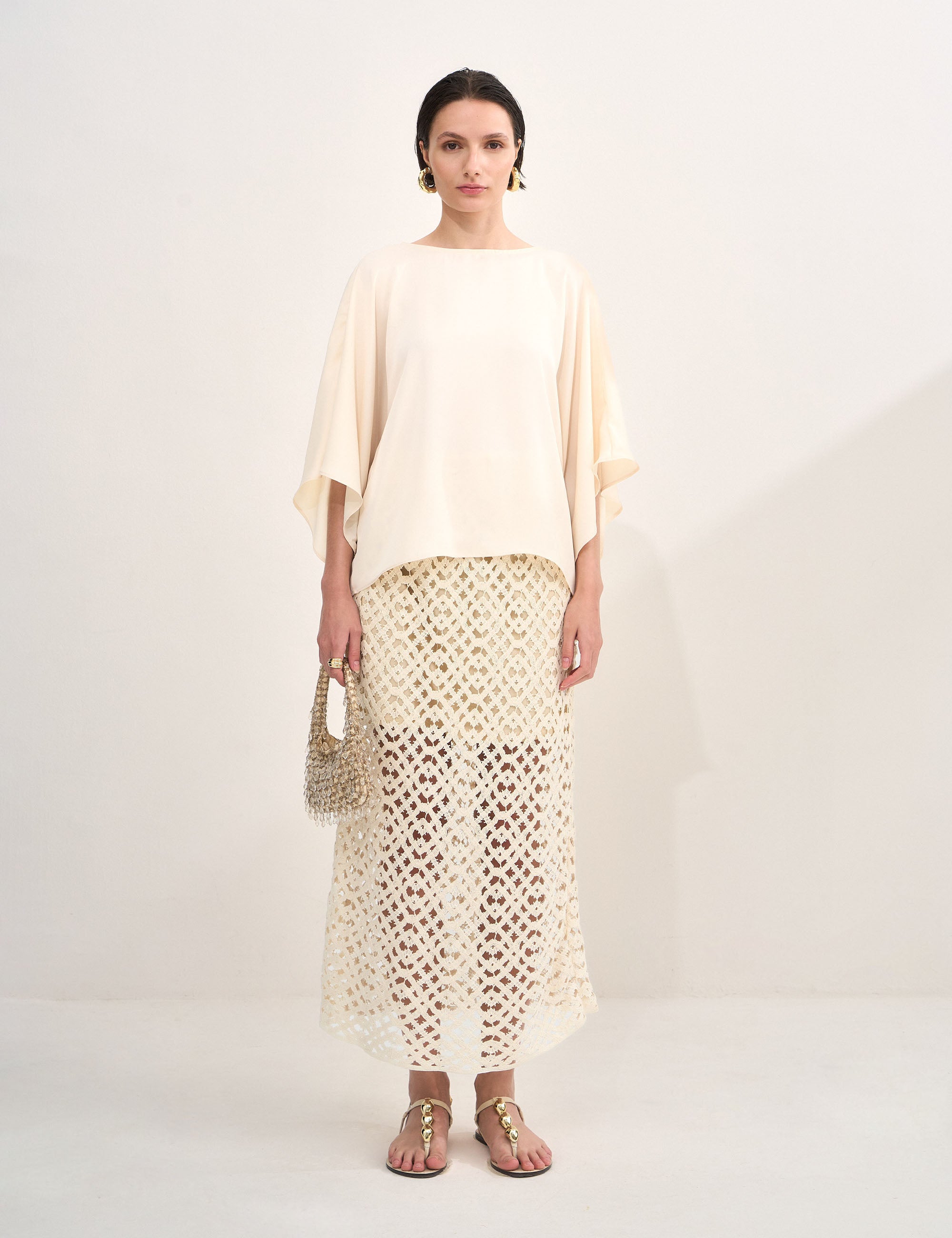 Blusa Evelyn Cetim Perola