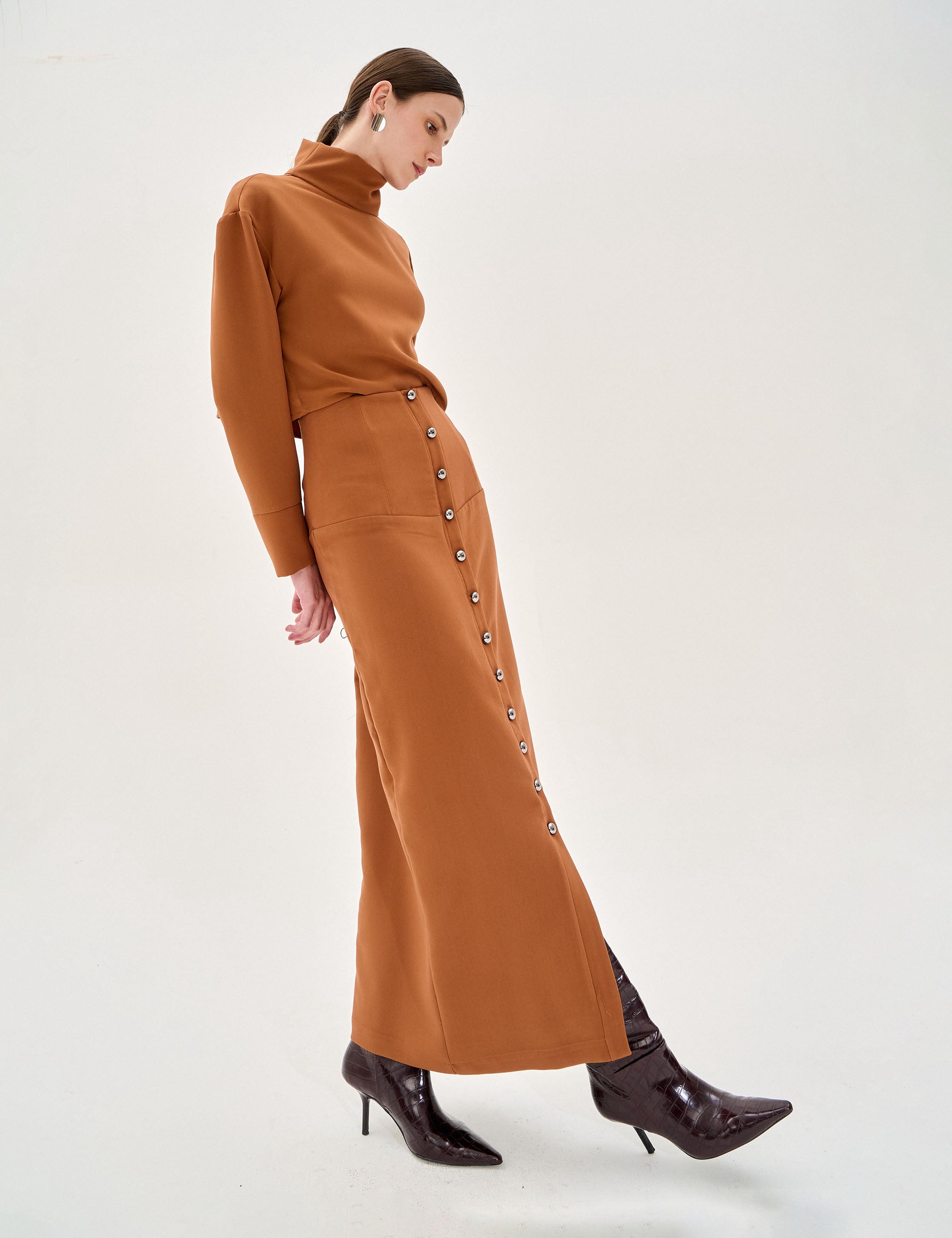 Saia Anahi Alfaiataria Ferrugem