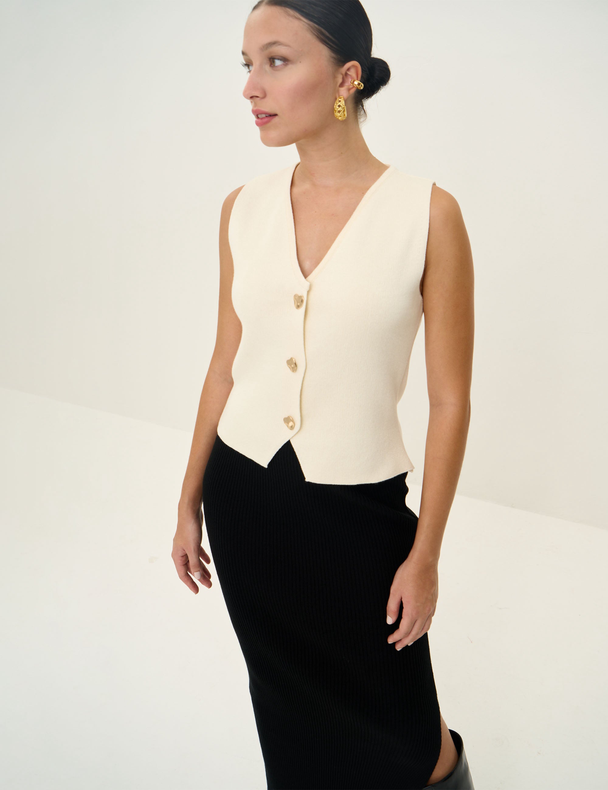 Saia Ariela Tricot Preto