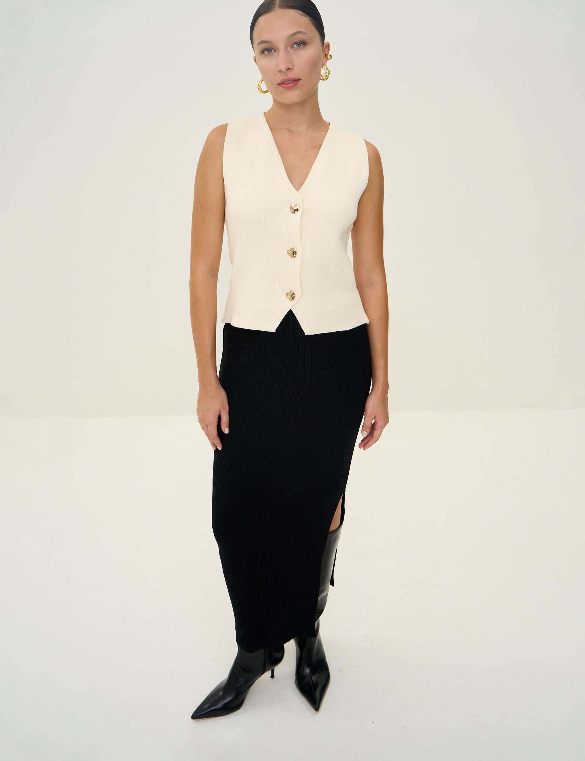 Saia Ariela Tricot Preto