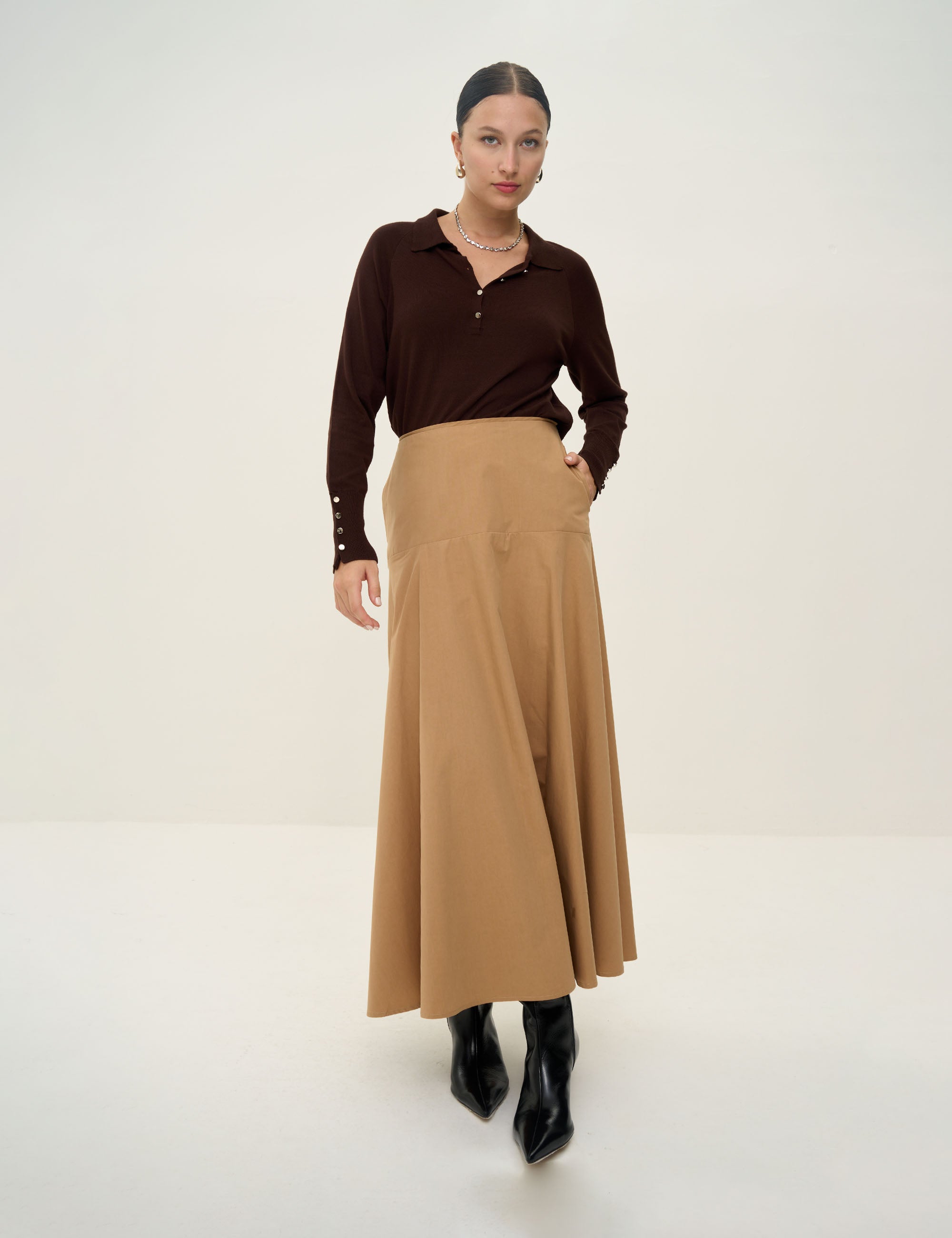 Saia Betina Tricoline Camel