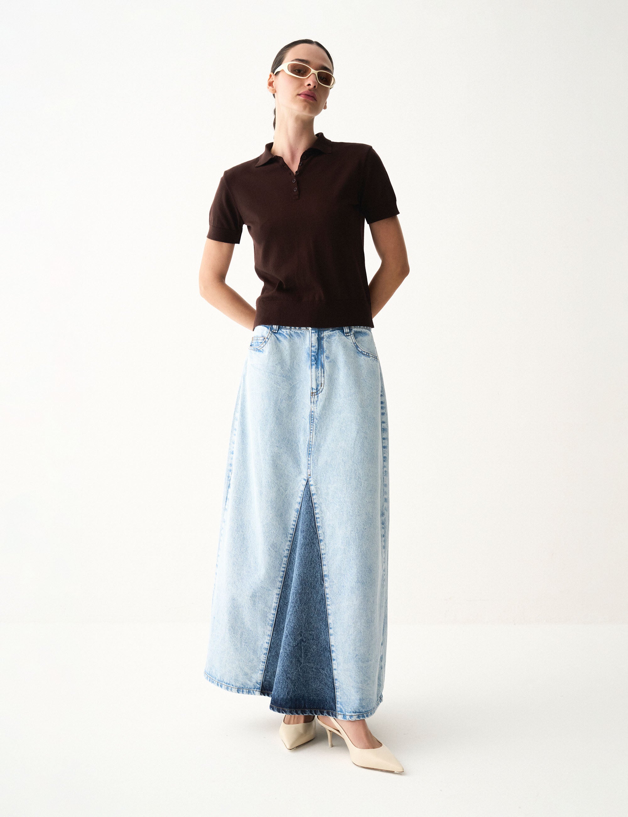 Saia Bicolor Denim Jeans