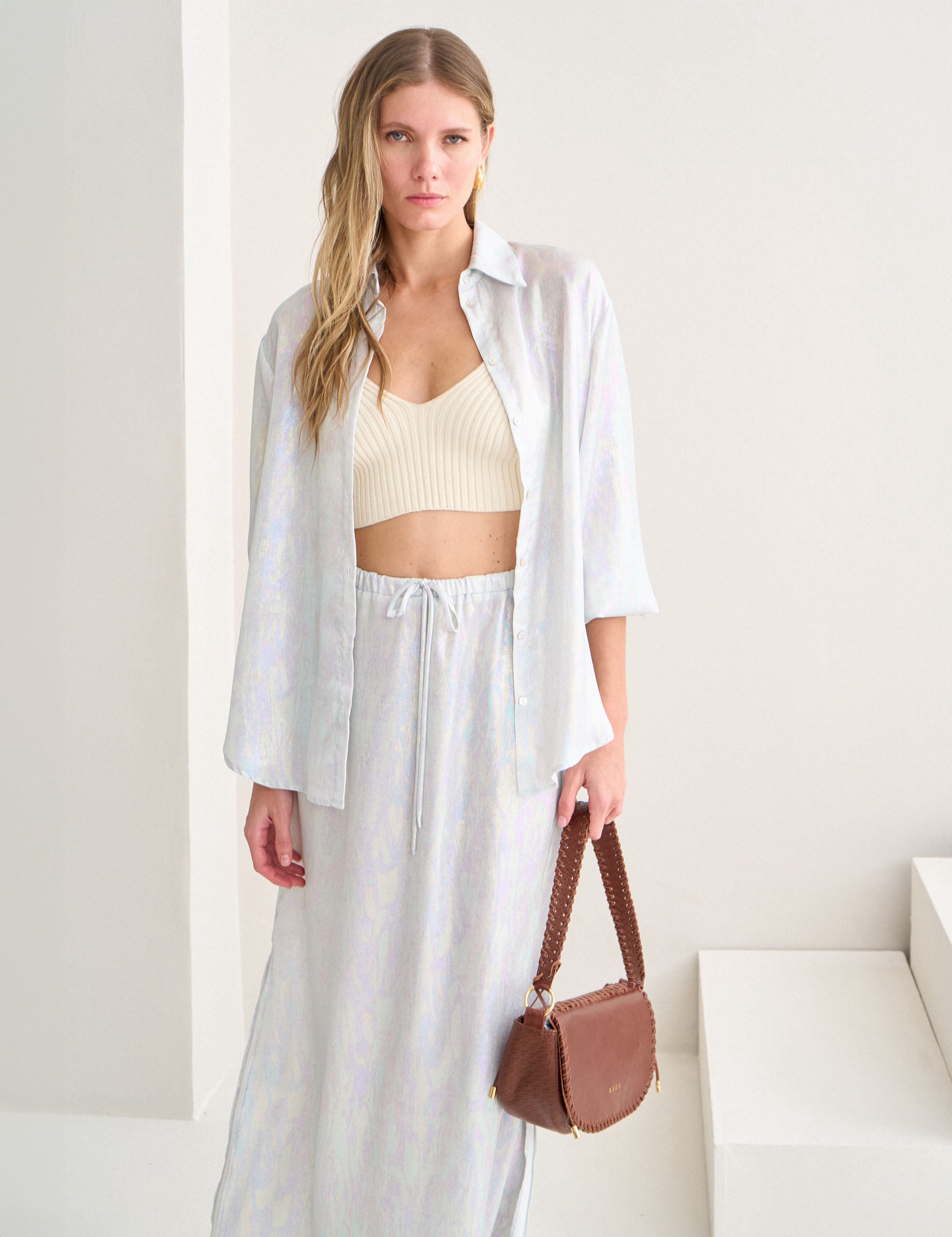 Saia Camile Holográfica Silver