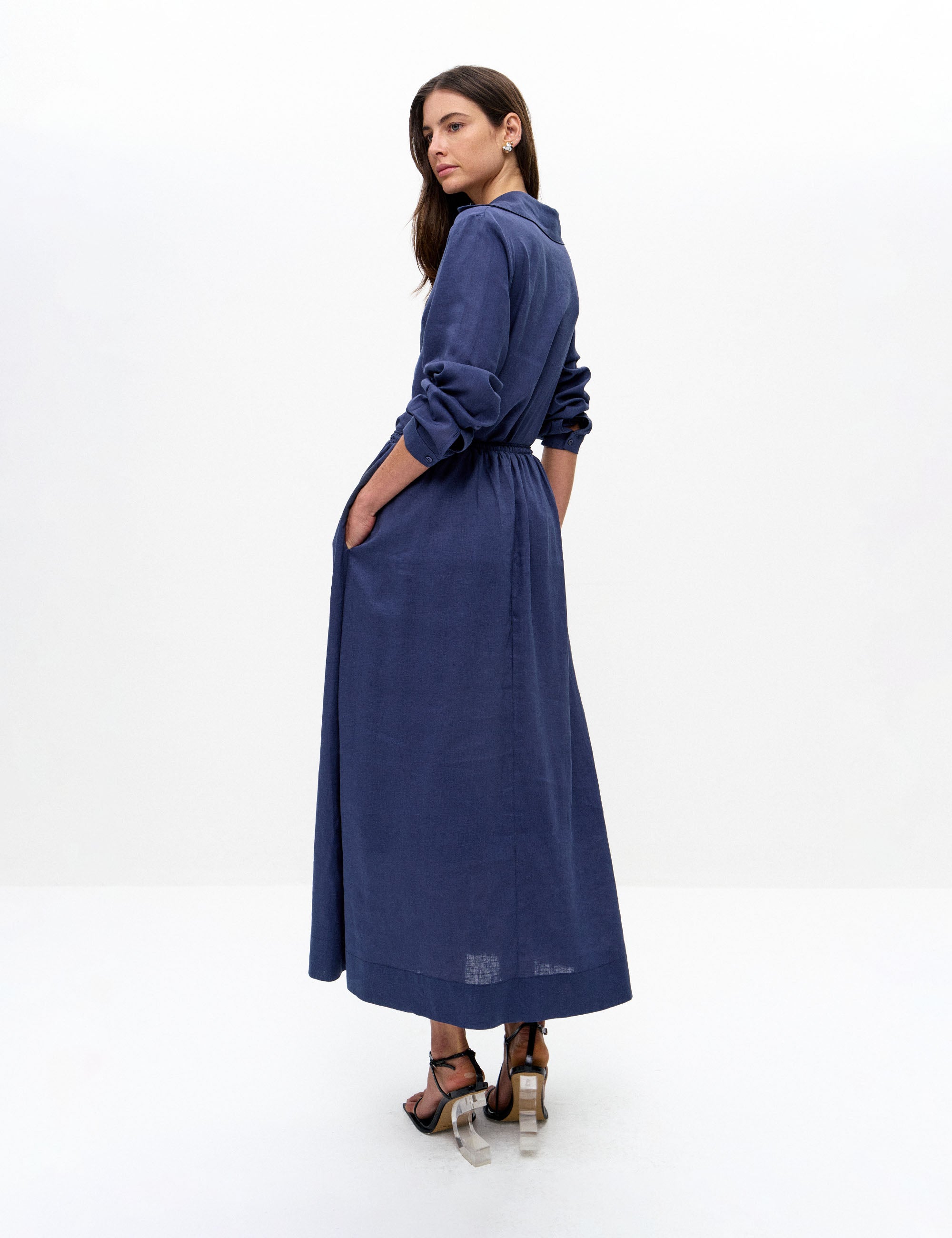 Saia Ceci Viscolinho Marinho