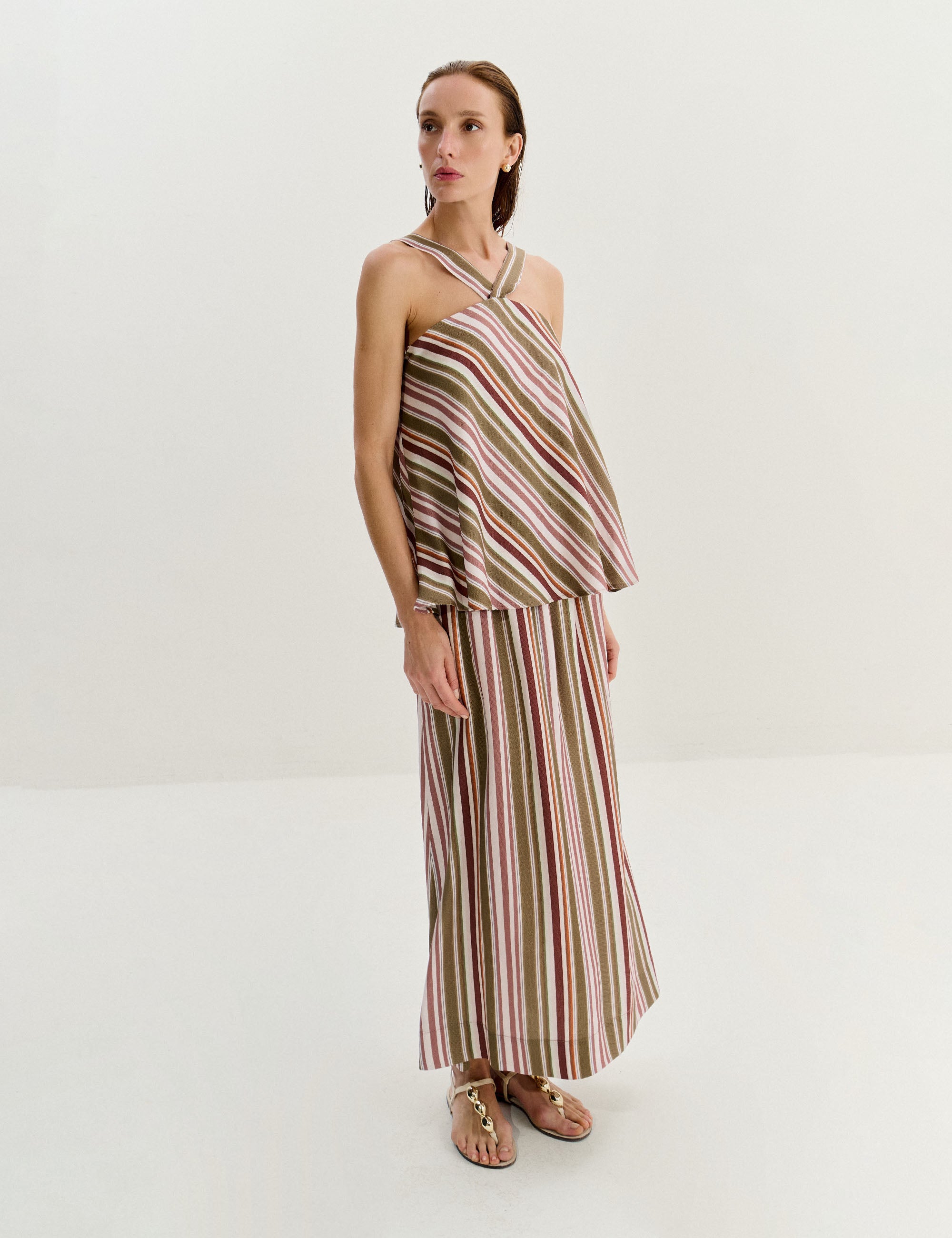 Blusa Eliana Listra Caramelo