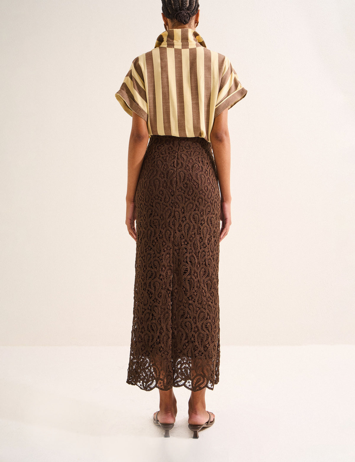 Saia Filomena Peplum Marrom