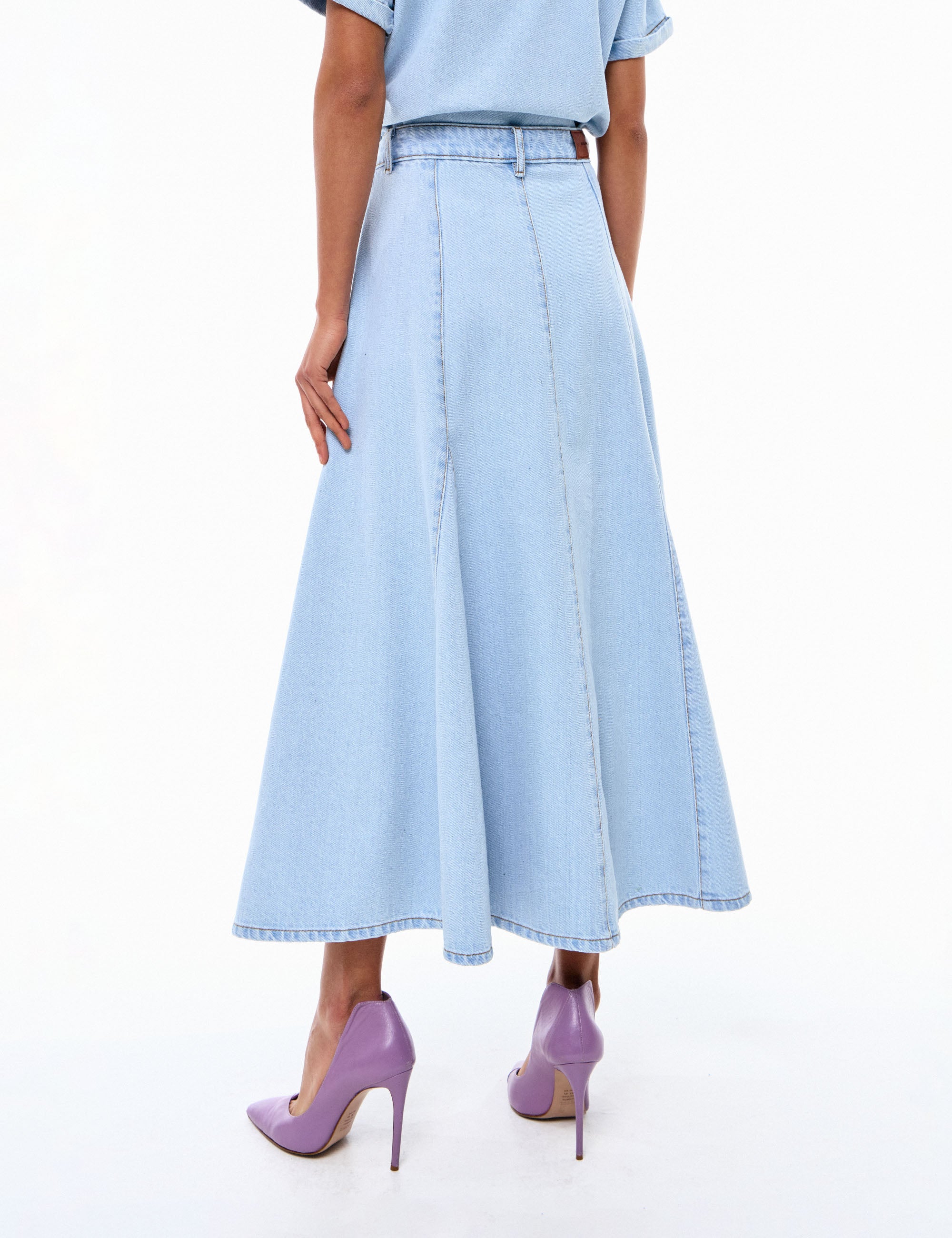 Saia Helena Jeans Claro