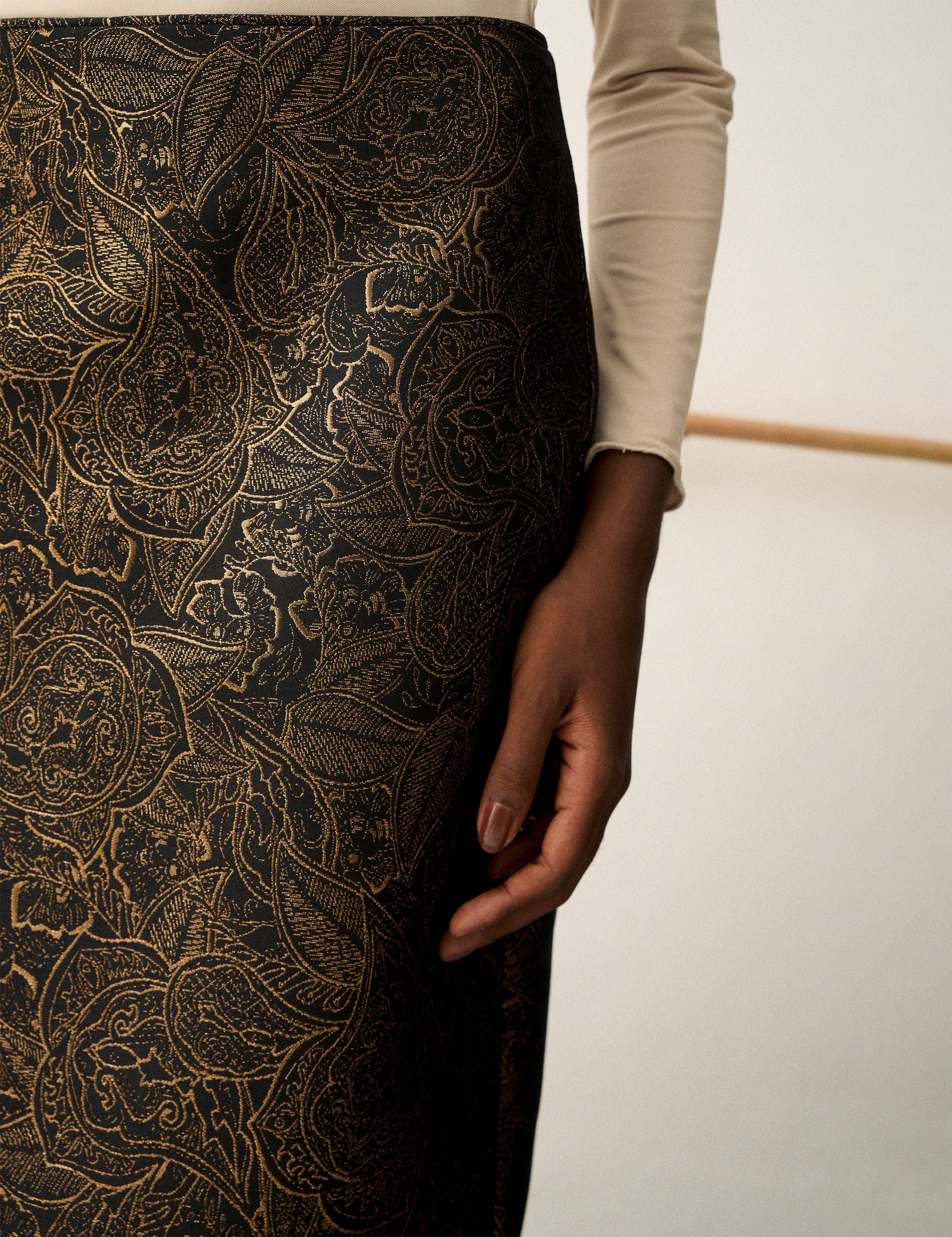 Saia Jacquard Pietra Preto