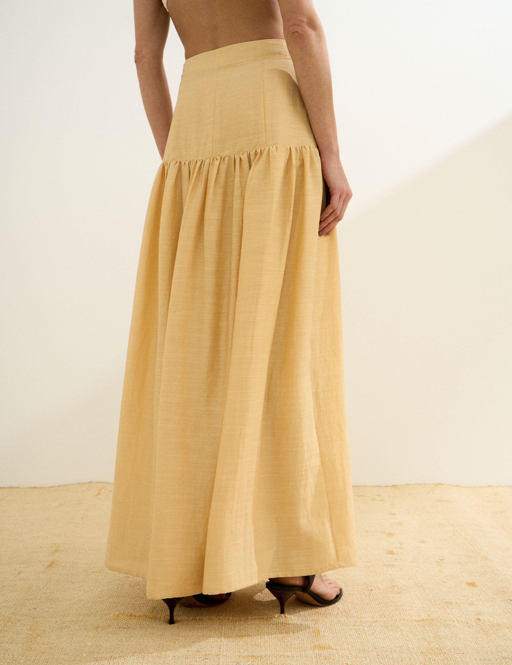 Saia Jena Rayon Amarelo