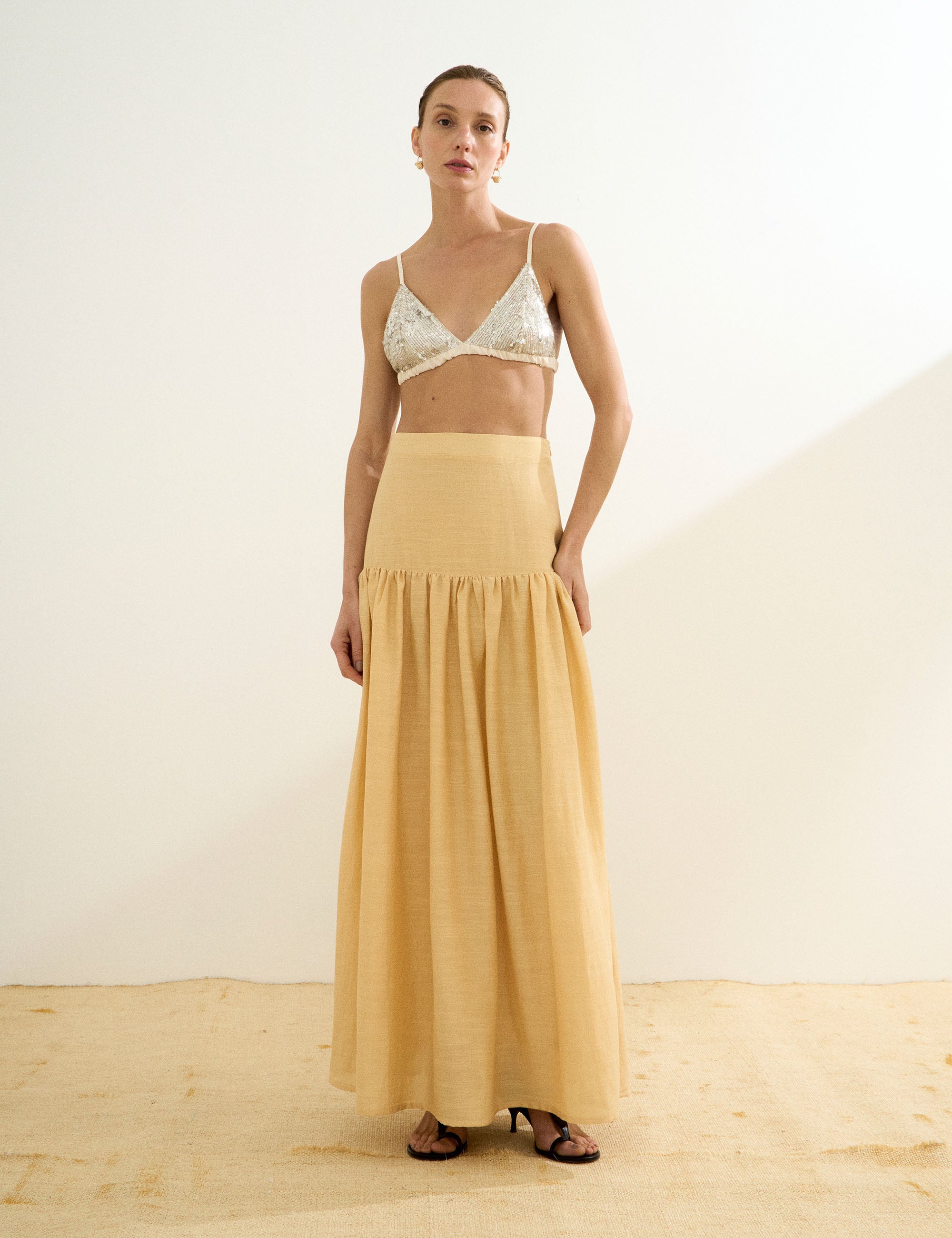 Saia Jena Rayon Amarelo