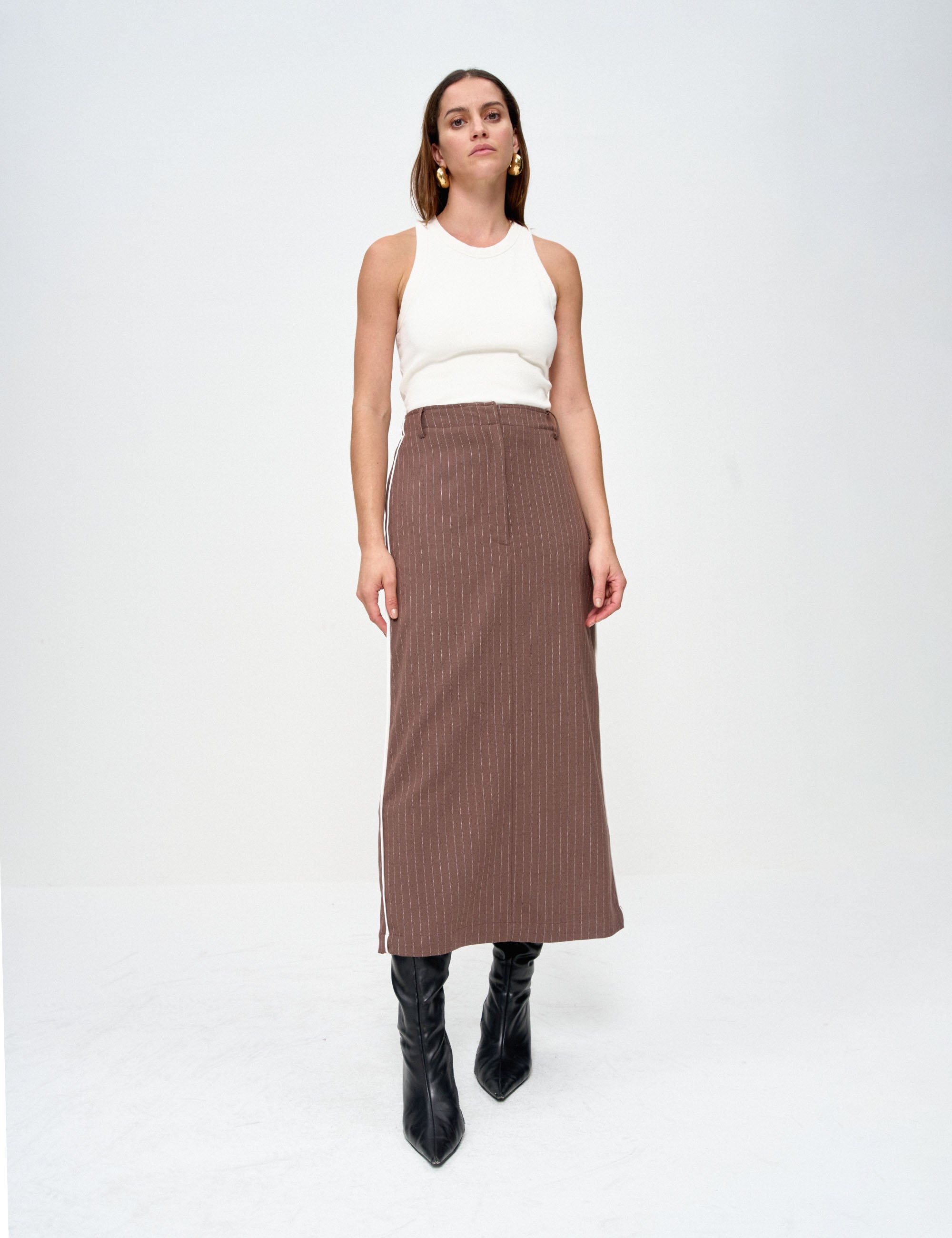 Saia Jéssica Risca Marrom