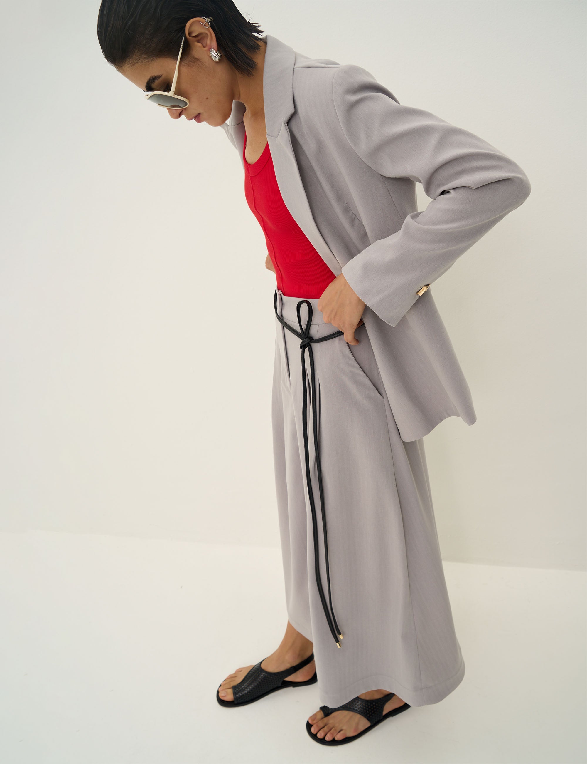 Saia Kaylee Alfaiataria Cinza