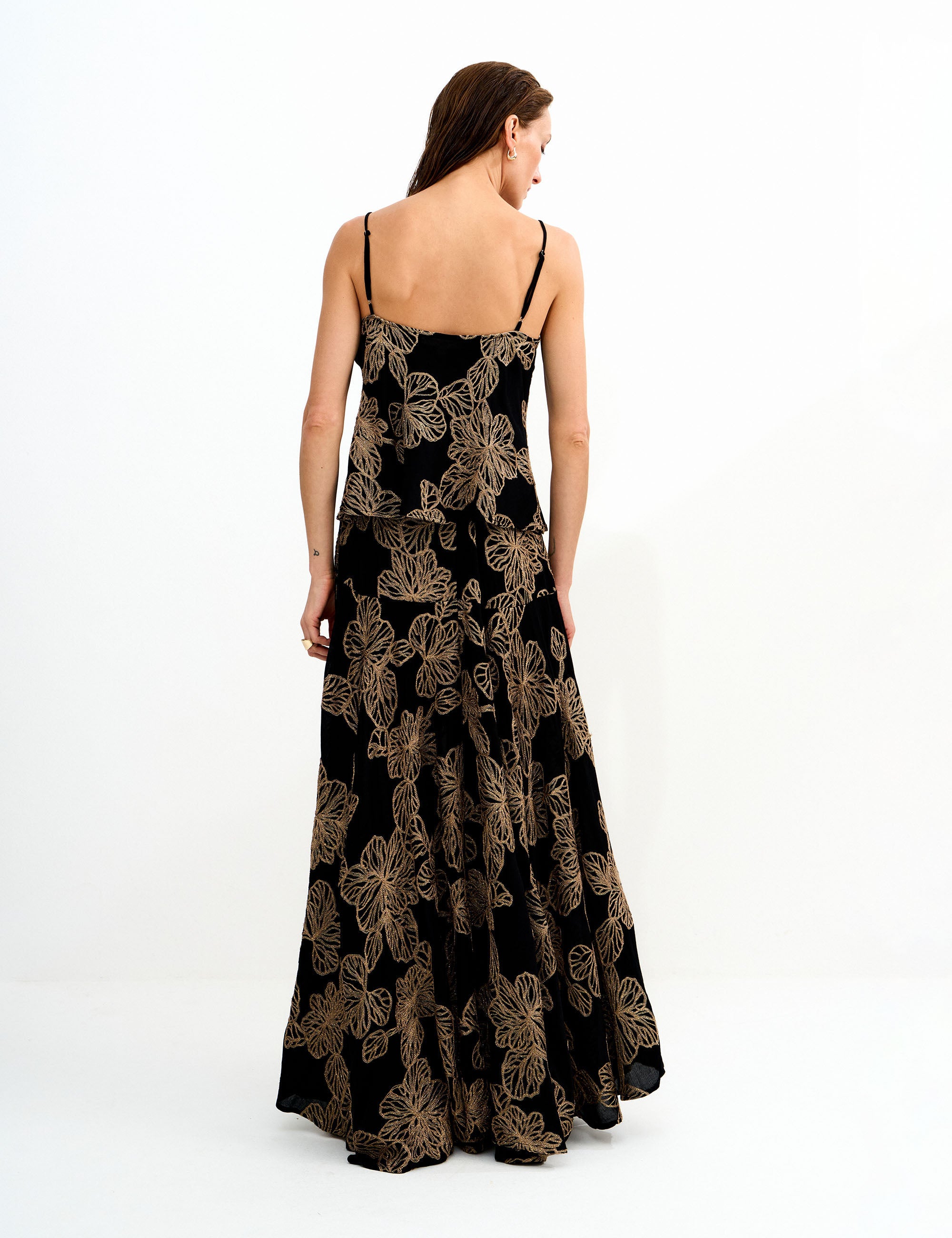 Saia Lace Crepe Preto