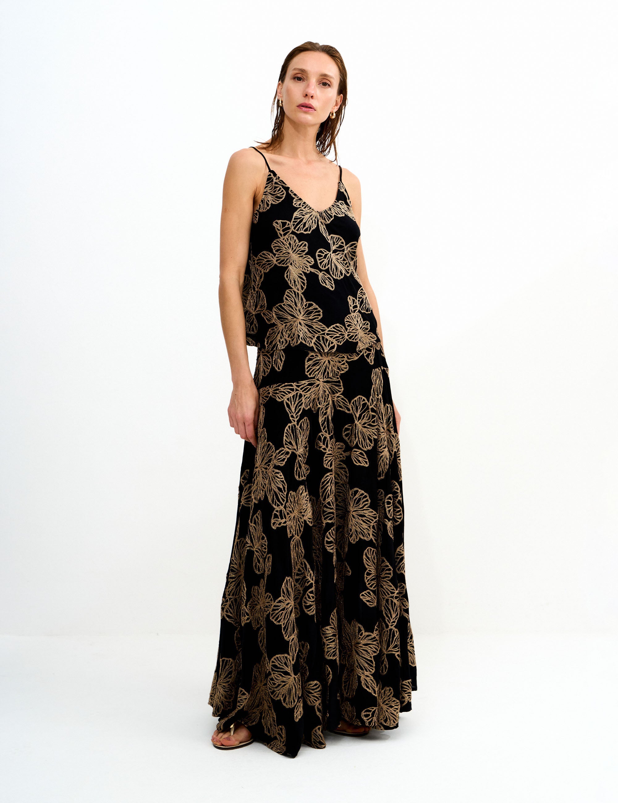 Saia Lace Crepe Preto