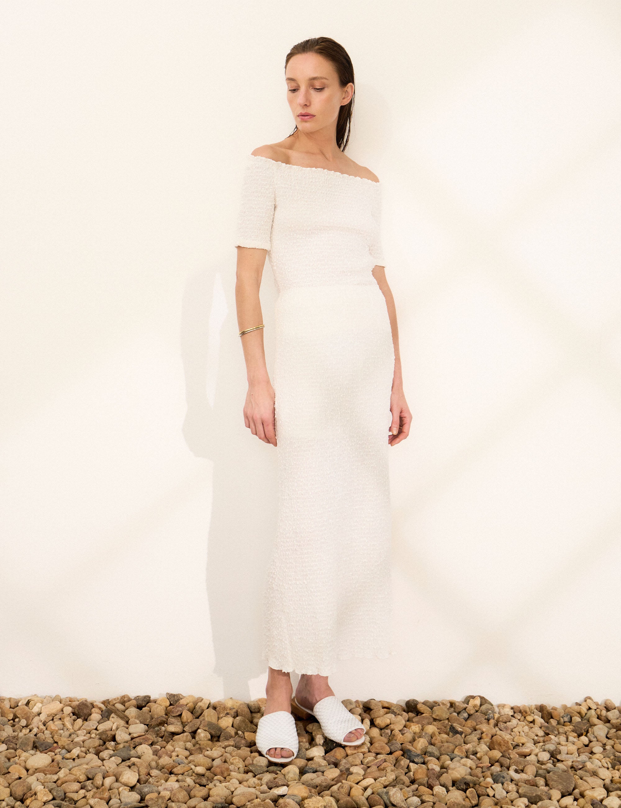 Saia Mia Plissada Off White