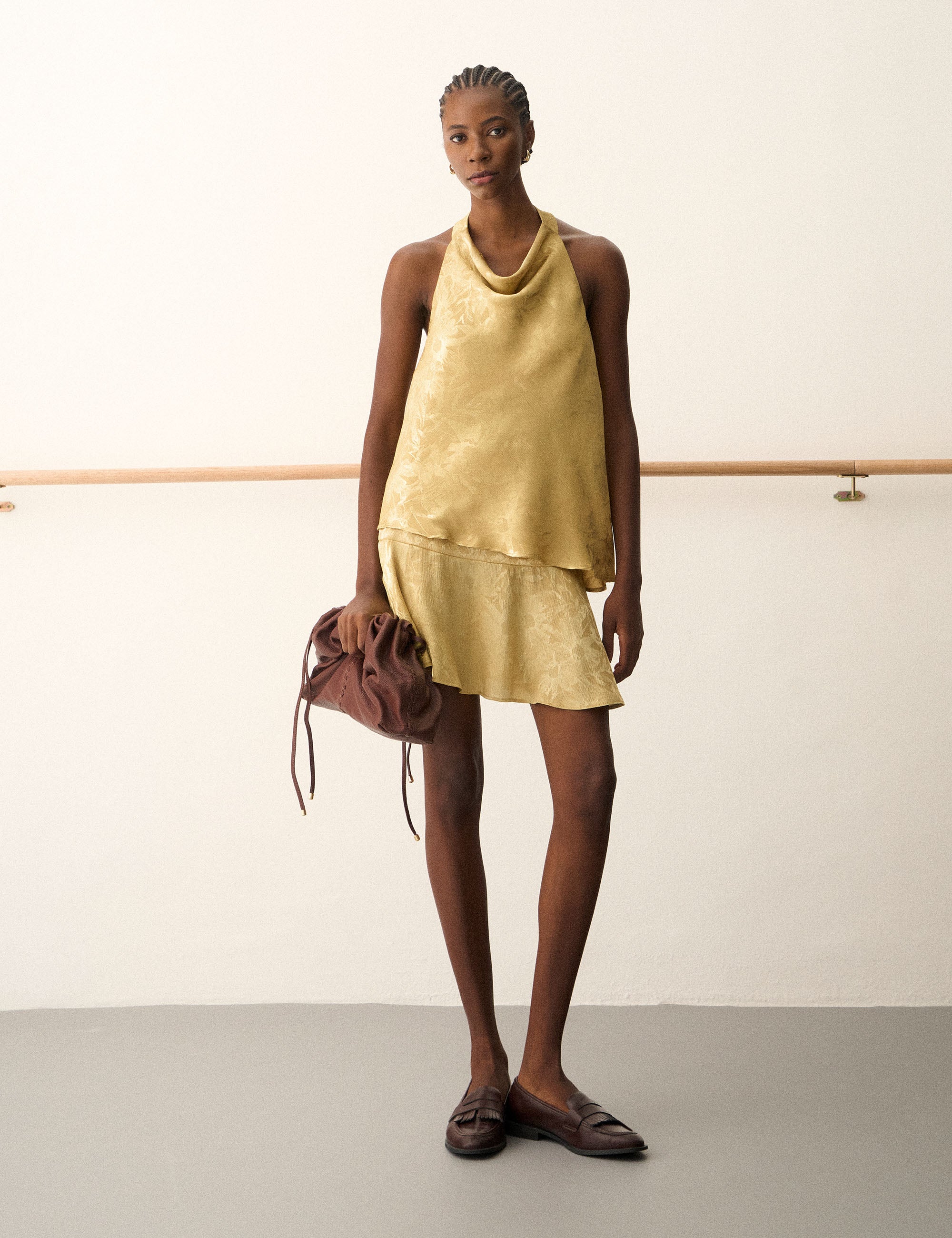 Saia Pietra Jacquard Mostarda