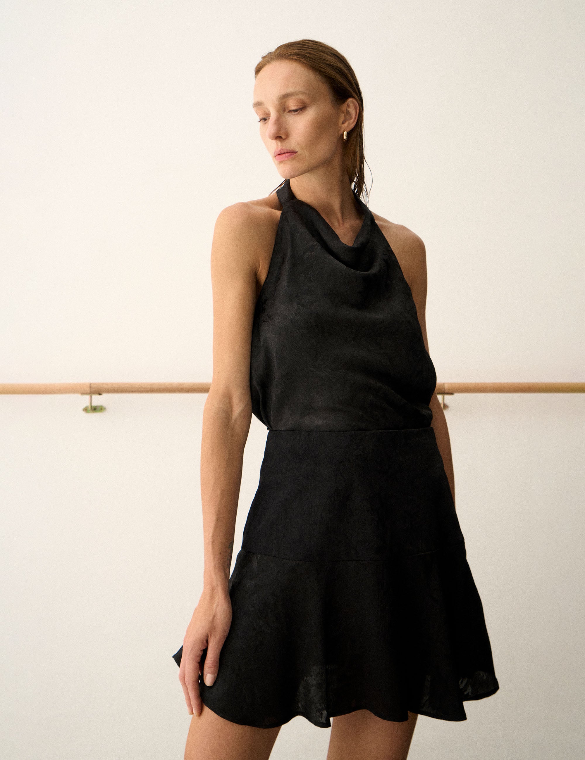 Saia Pietra Jacquard Preto