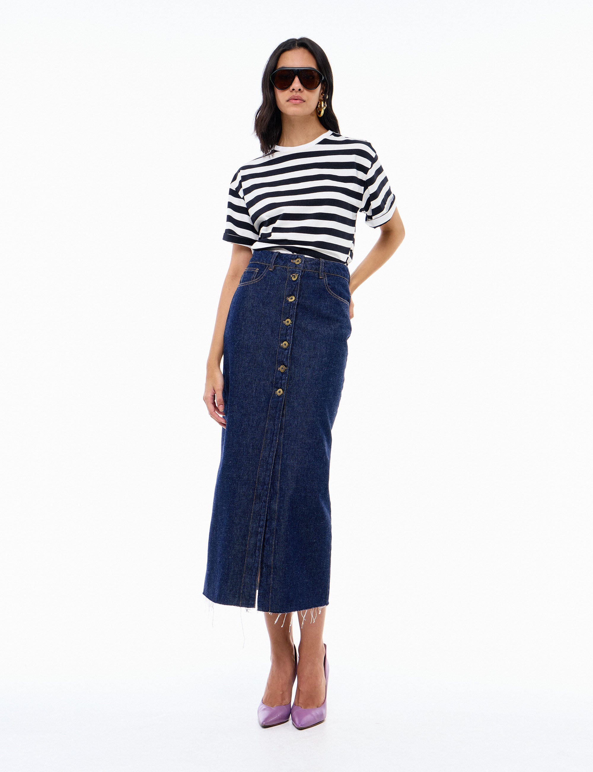 Saia Rafaela Denim Blue Amaciado