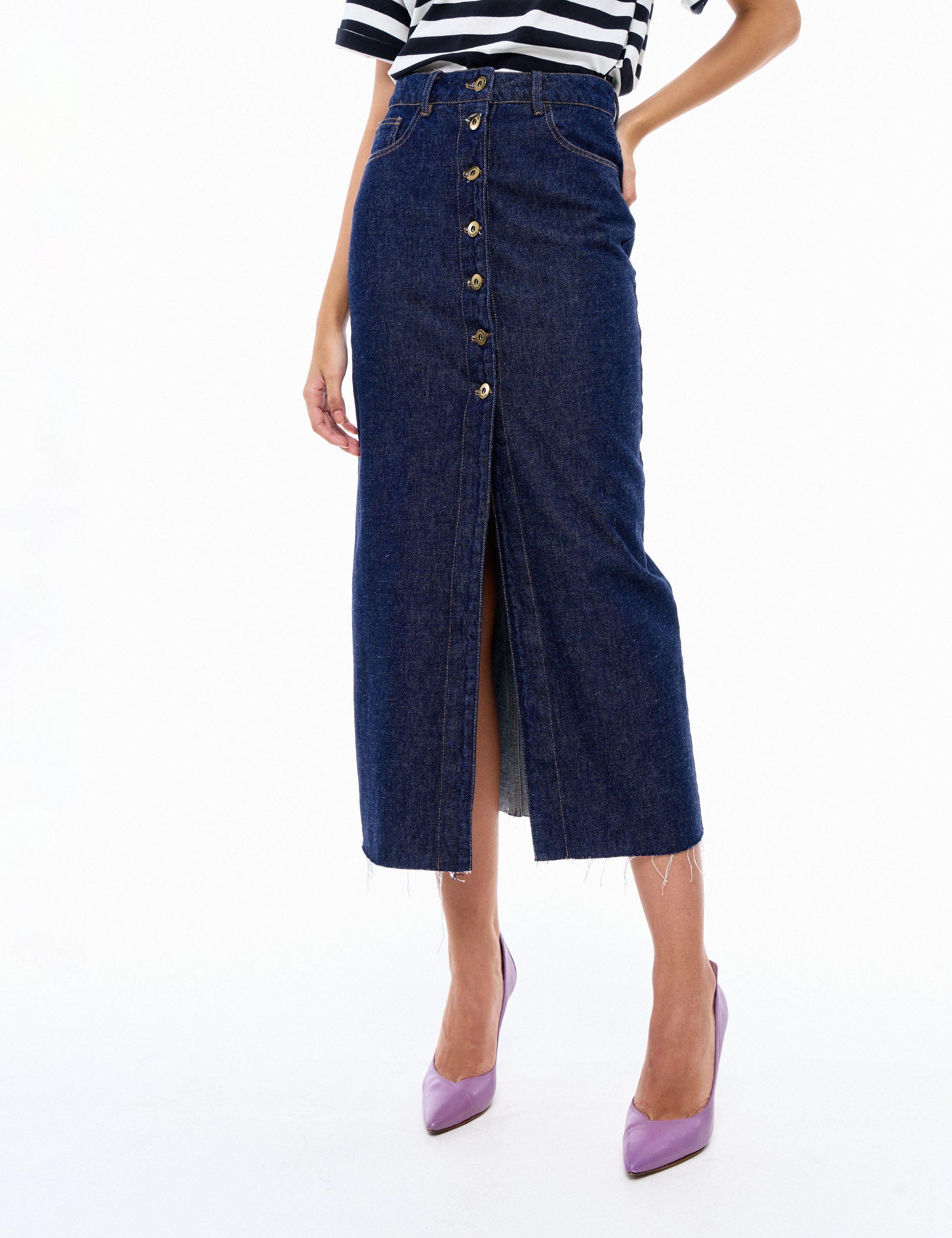 Saia Rafaela Denim Blue Amaciado