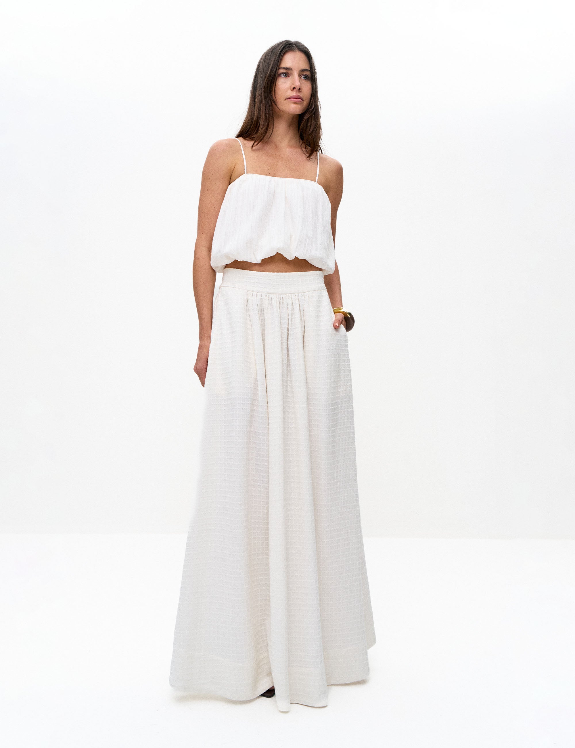 Saia Sofia Viscolinho Off White