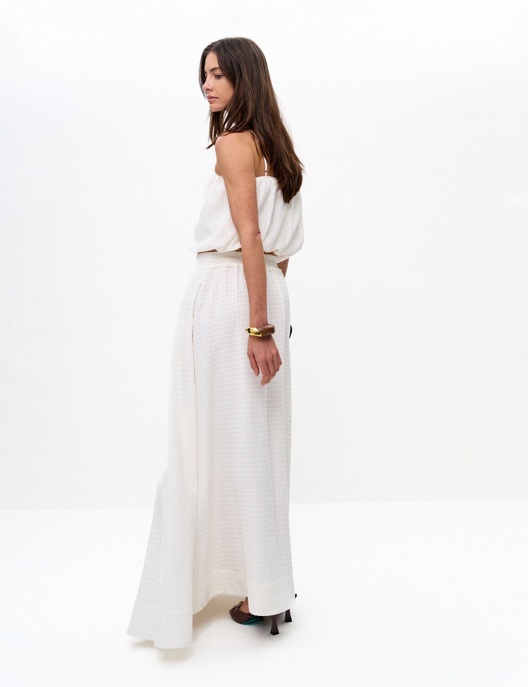 Saia Sofia Viscolinho Off White