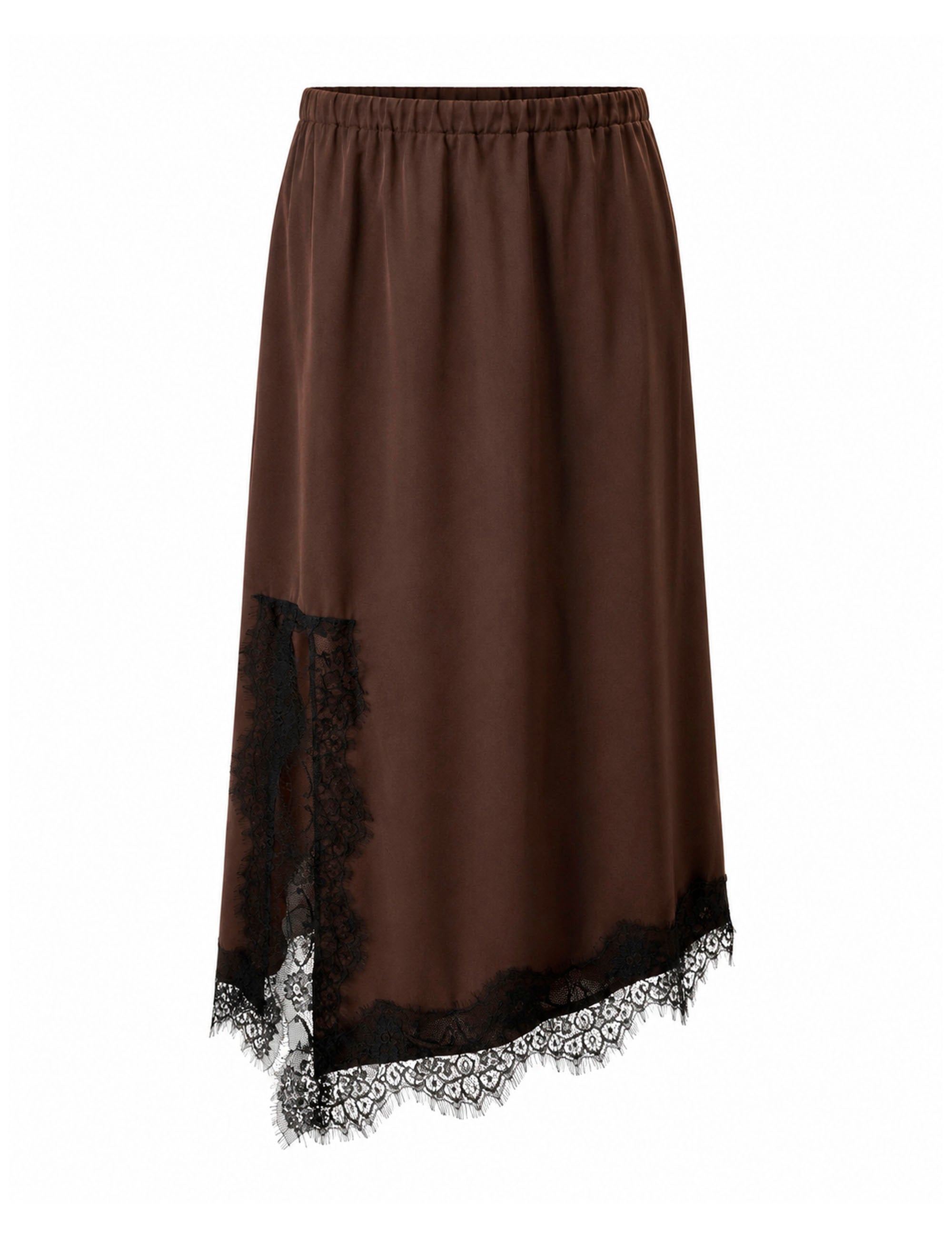 Saia Lingerie Acetinada Marrom