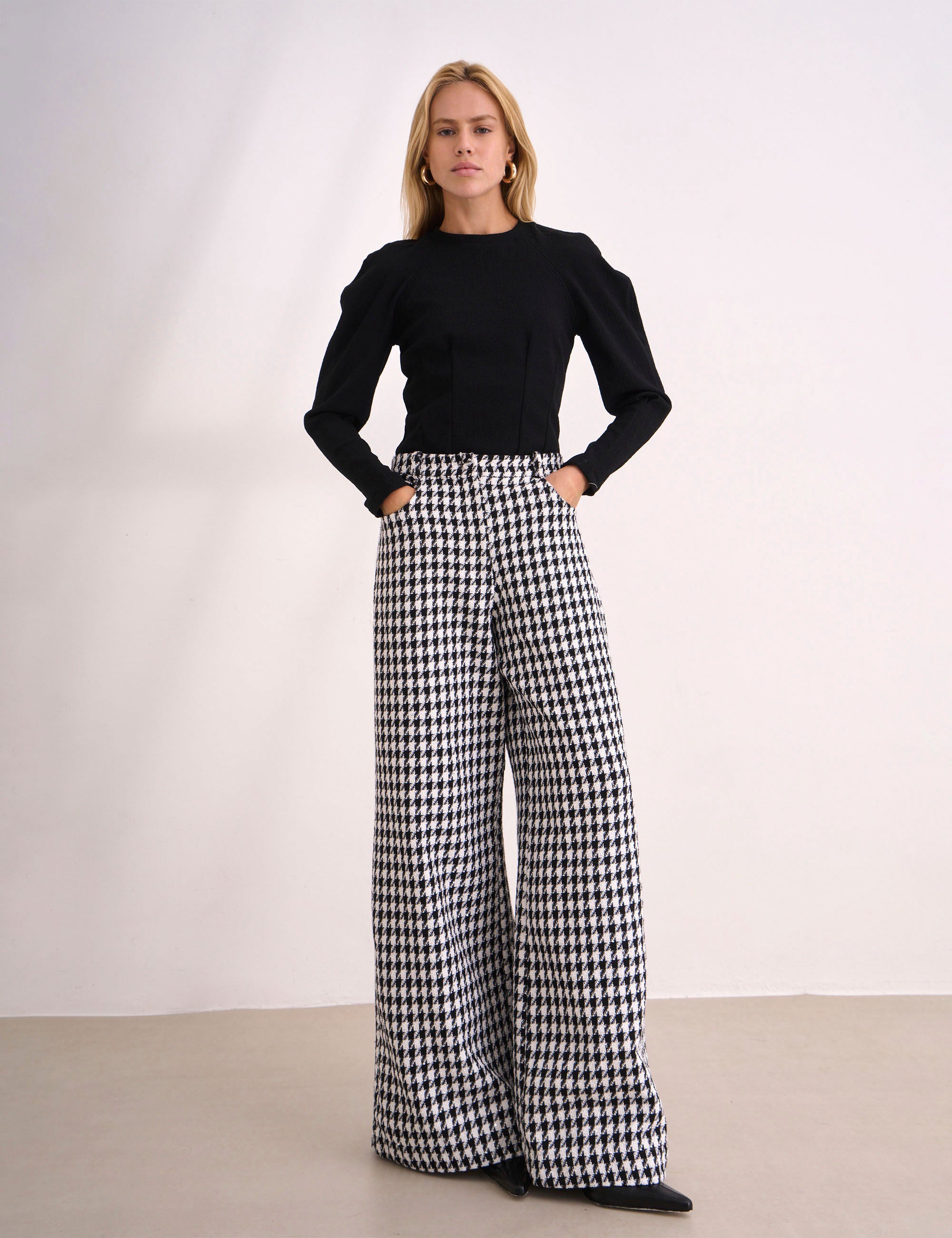 Salopete Elle Tweed Preto
