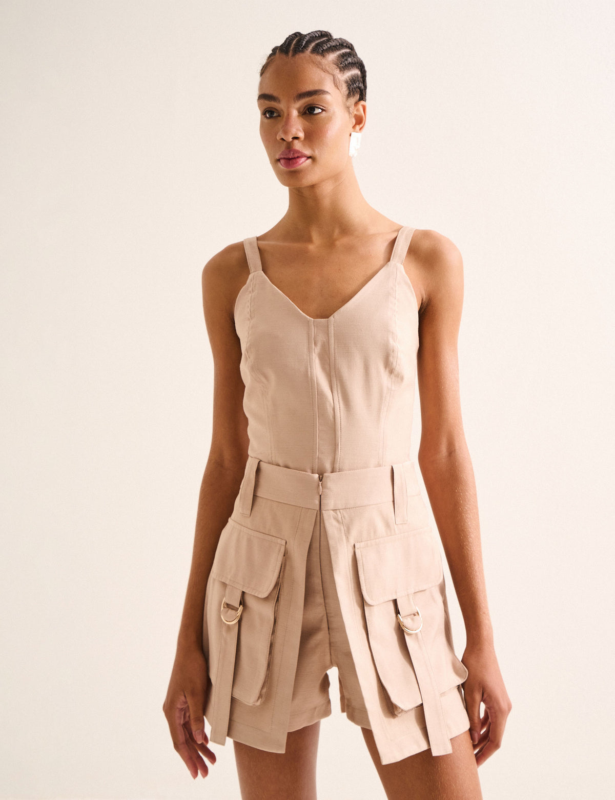 Shorts Grazieli Viscose Bege