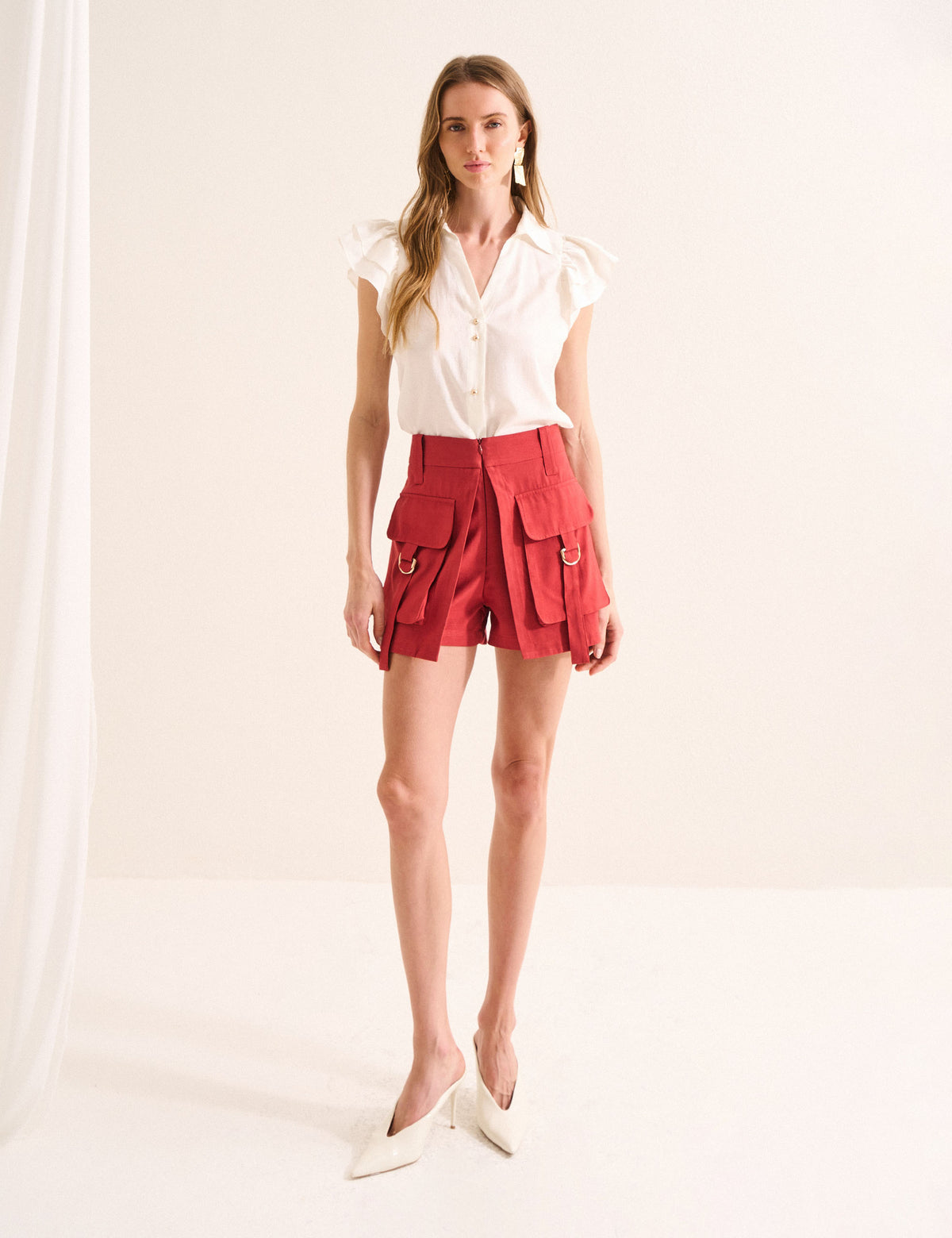 Shorts Grazieli Viscose Vermelho