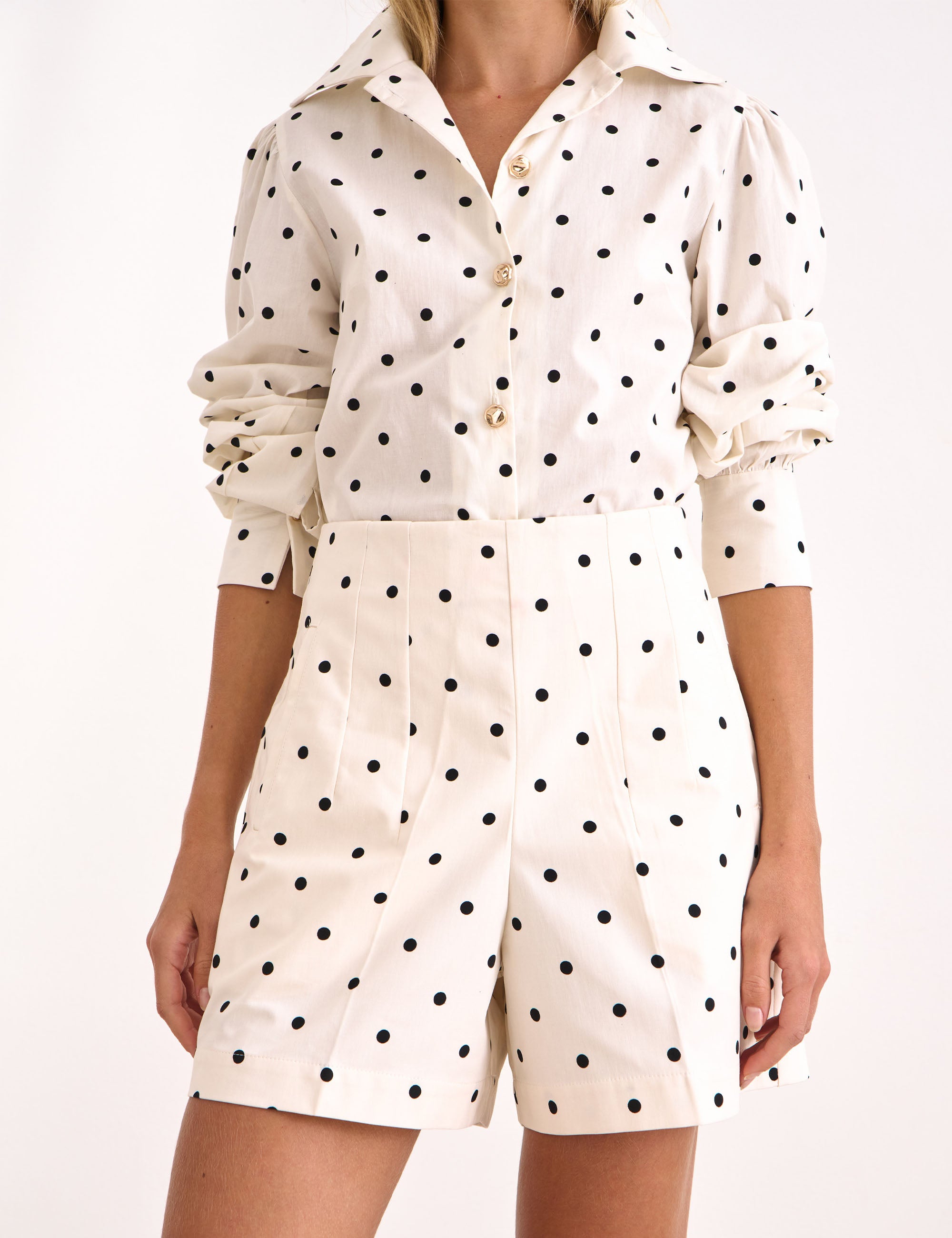 Shorts Poka Tricoline Off White