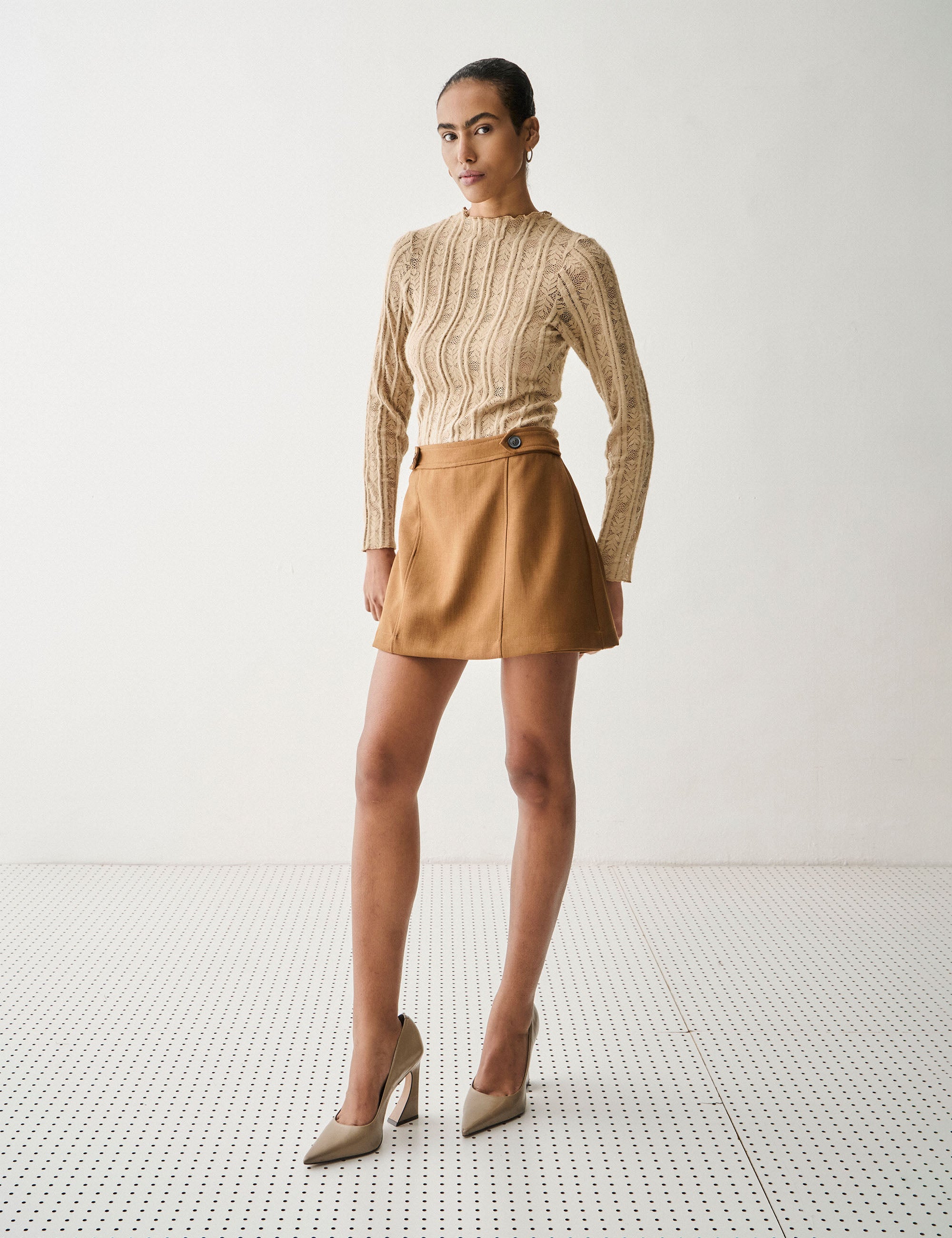 Shorts Saia Saskia Alfaiataria Mocha
