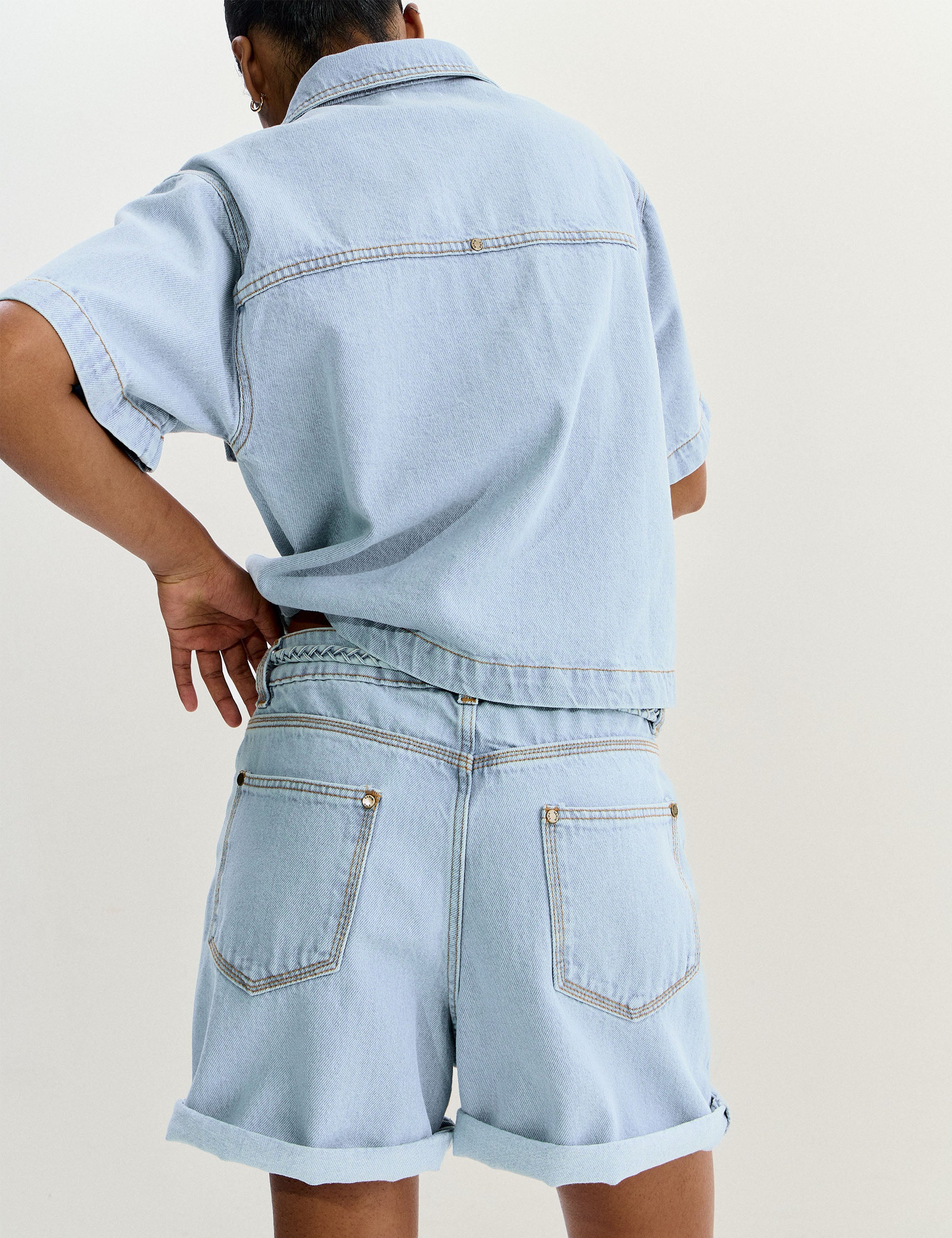 Shorts Thaissa Denim Jeans Claro